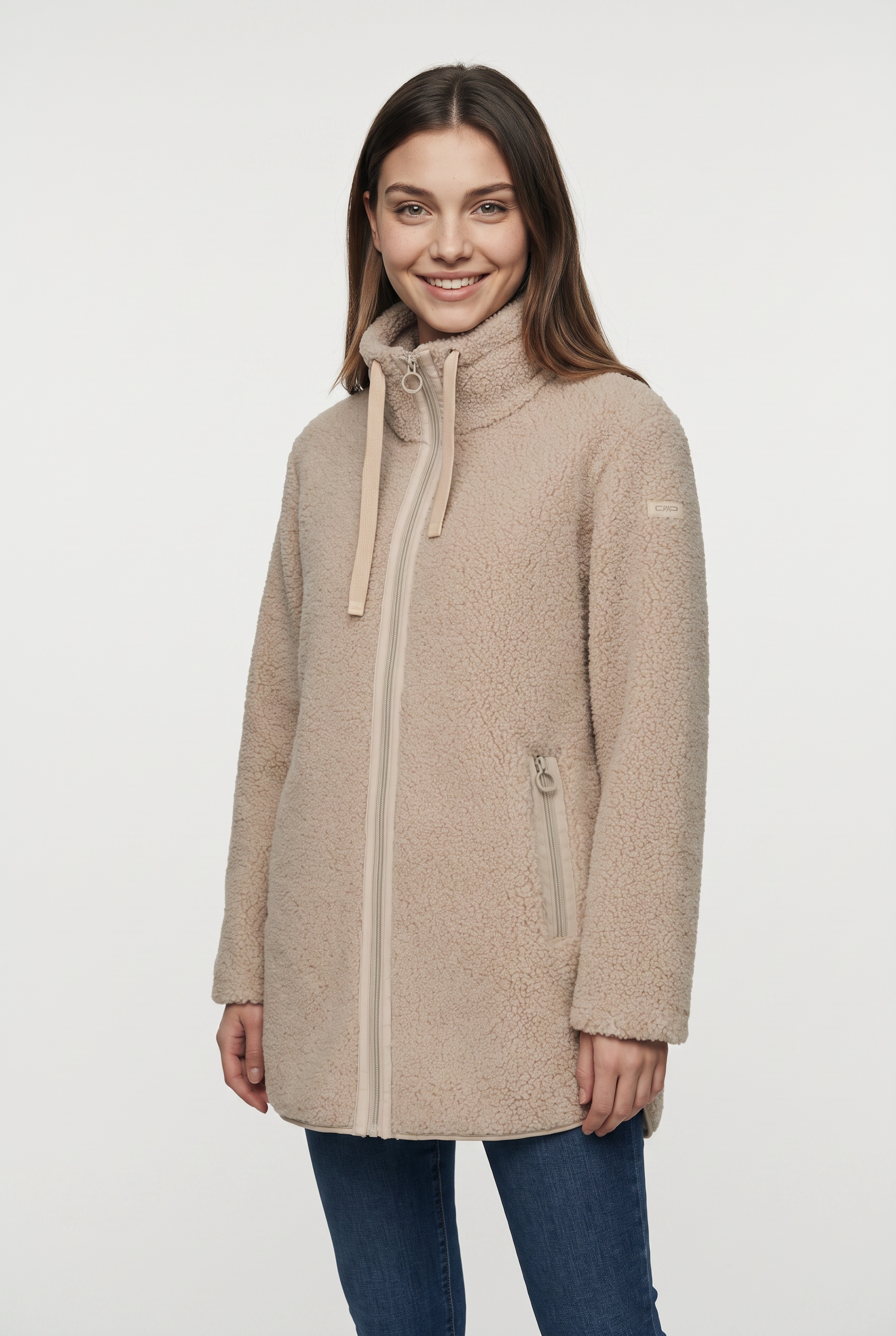 CMP Fleecejacke "WOMAN LONG JACKET" lange Jackenform, aus Polyester, auch in großen Größen