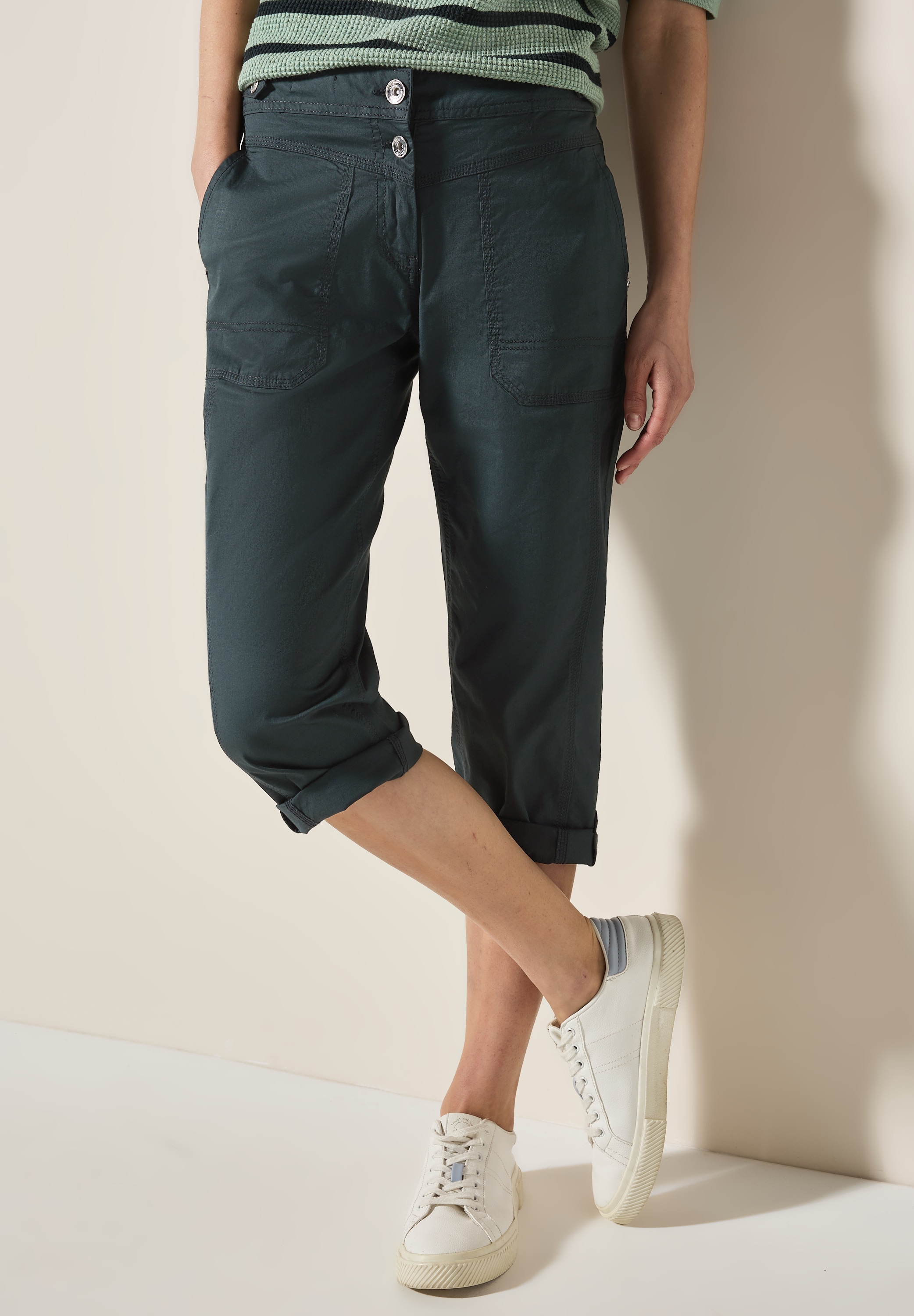 Cecil Caprihose "Style New York", mit Knopfdetails am Bund günstig online kaufen