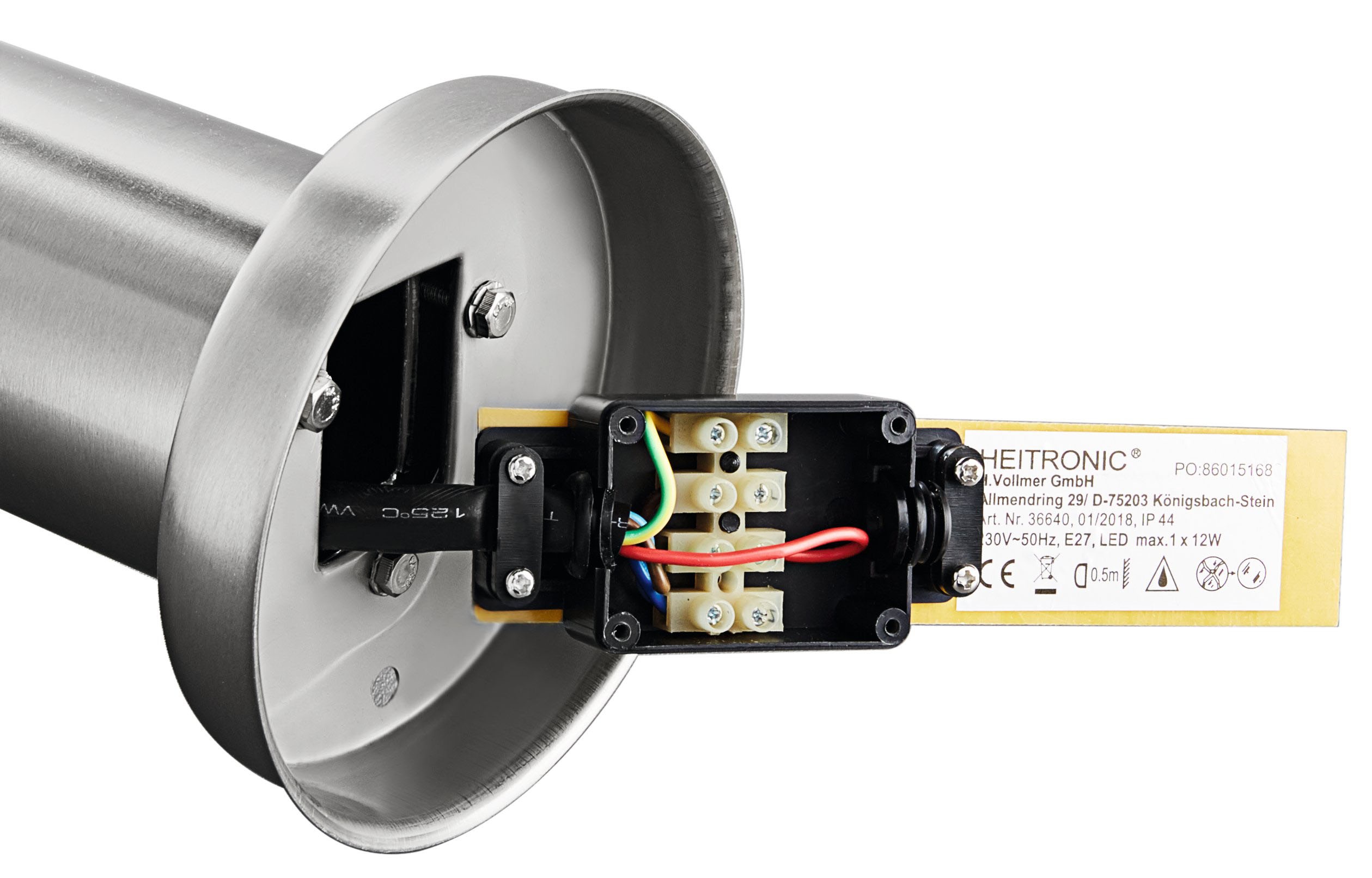 Thumbnail - HEITRONIC Sockelleuchte "Larisa" E27 1 Stk. Standleuchte,Außenlampe, + integriertem Bewegungsmelder,aus Edelstahl