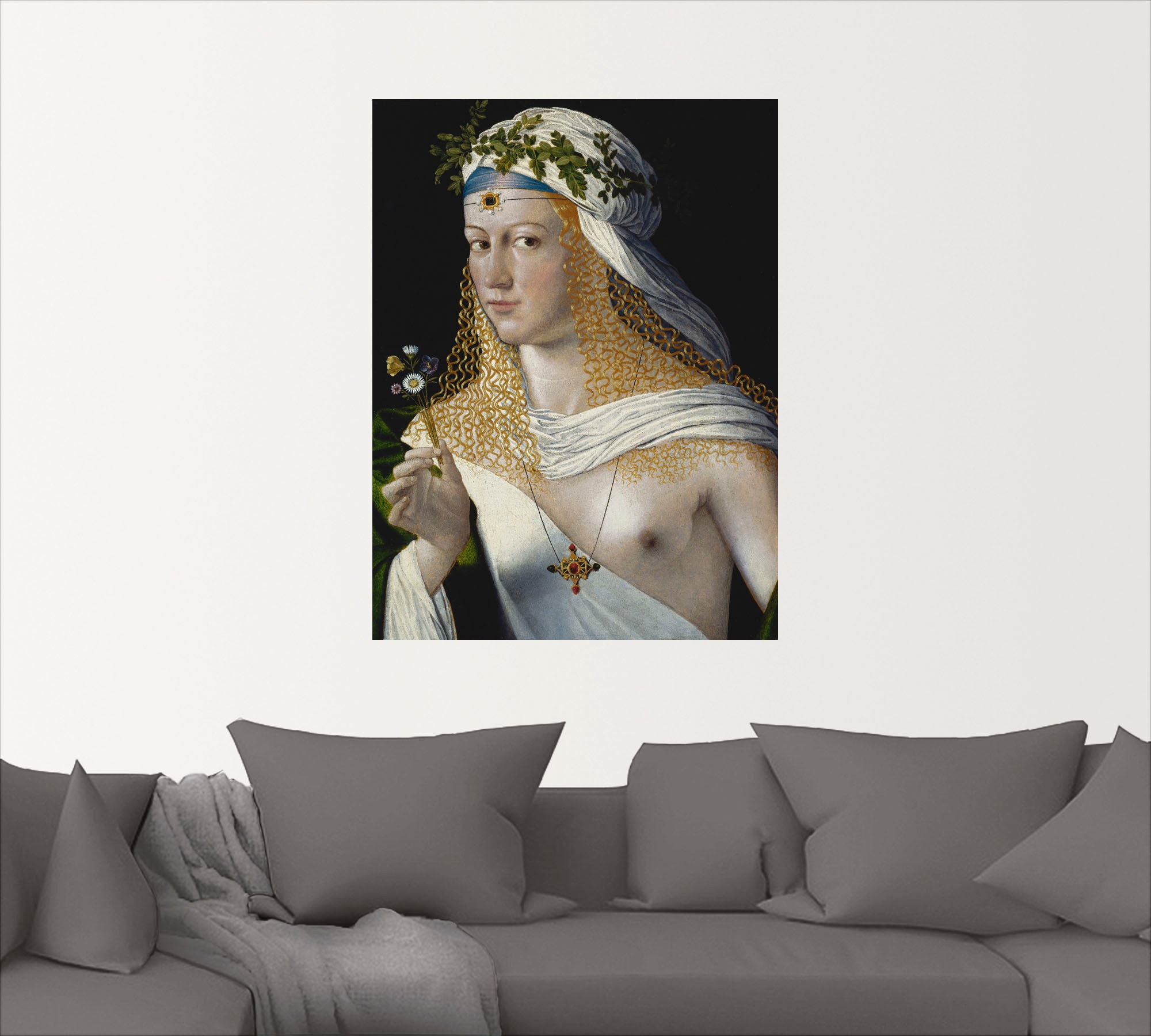Artland Leinwandbild »Idealbildnis einer Kurtisane als Flora«, Frau, (1 St.), auf Keilrahmen gespannt