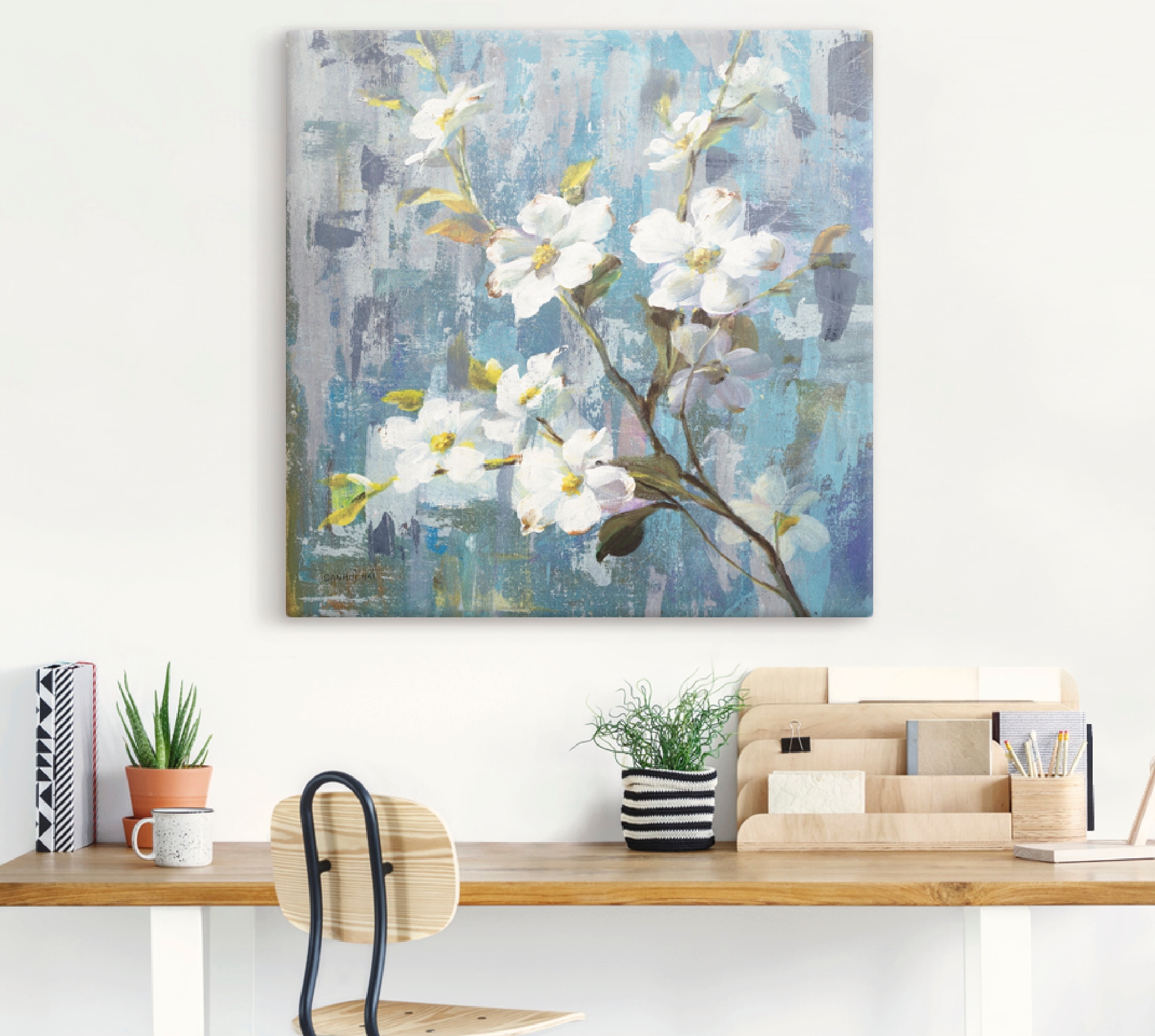 Artland Leinwandbild »Wundervolle Magnolie II«, Blumen, (1 St.), auf Keilrahmen gespannt