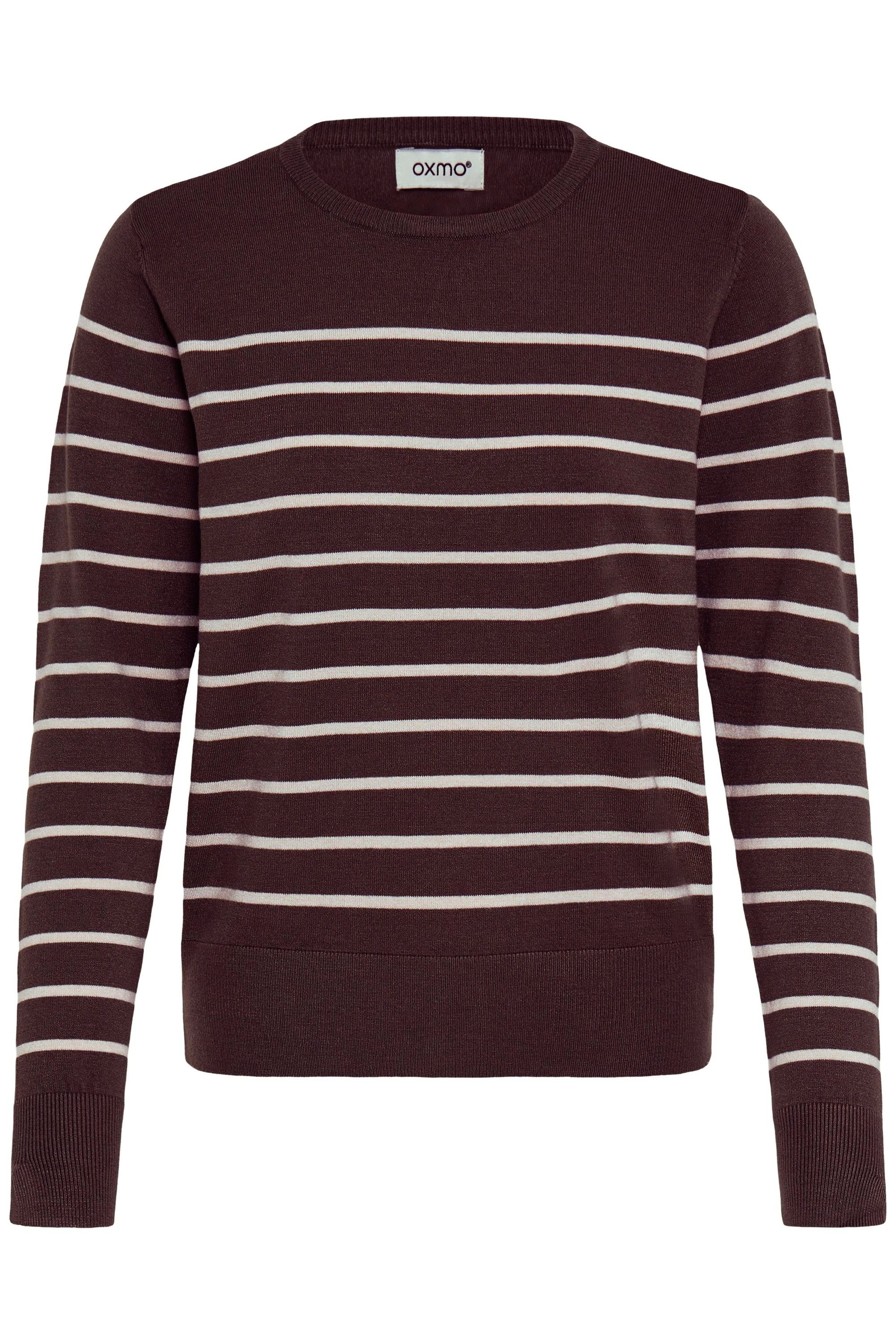Strickfleece-Pullover OXMO "Strickpullover OXFKEANA", Damen, Gr. XL, braun (fudge mix), Obermaterial: 50% Viskose CV. 28% Polyester PES. 22% Nylon NY., Pullover