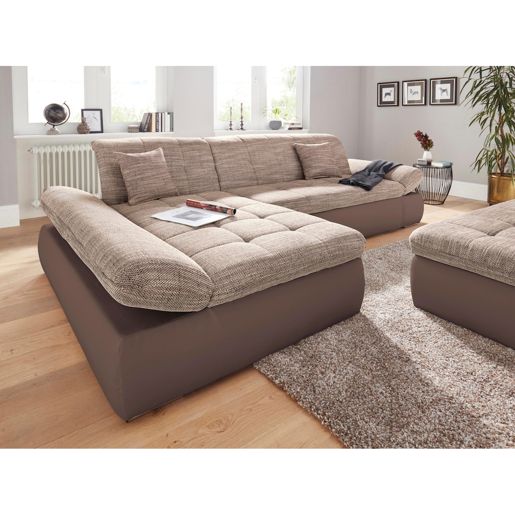 DOMO collection Ecksofa »PB Moric wahlweise mit Bettfunktion + Armteilverstellung, Schlafsofa«