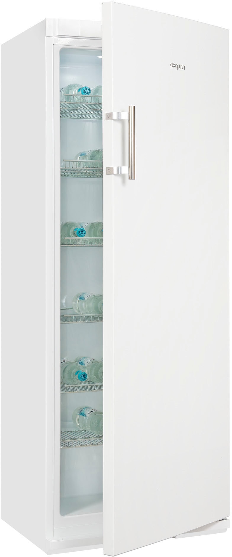 exquisit Getränkekühlschrank »GKS31-V-H-280F weiss«, GKS31-V-H-280F weiss, 163 cm hoch, 60 cm breit, 296 L Volumen, LED