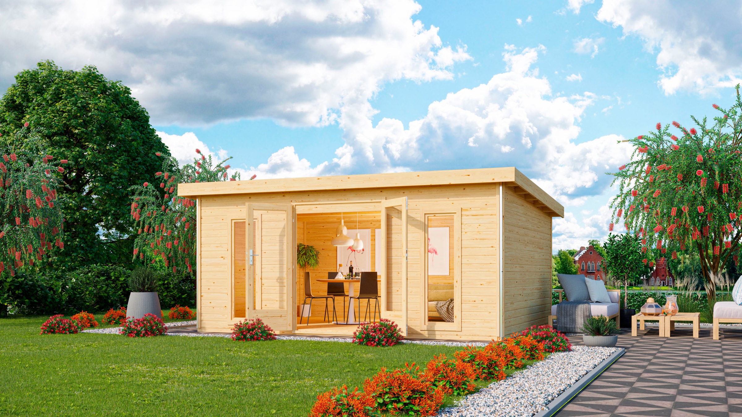 Karibu Gartenhaus »Rabensee 4« naturbelassen