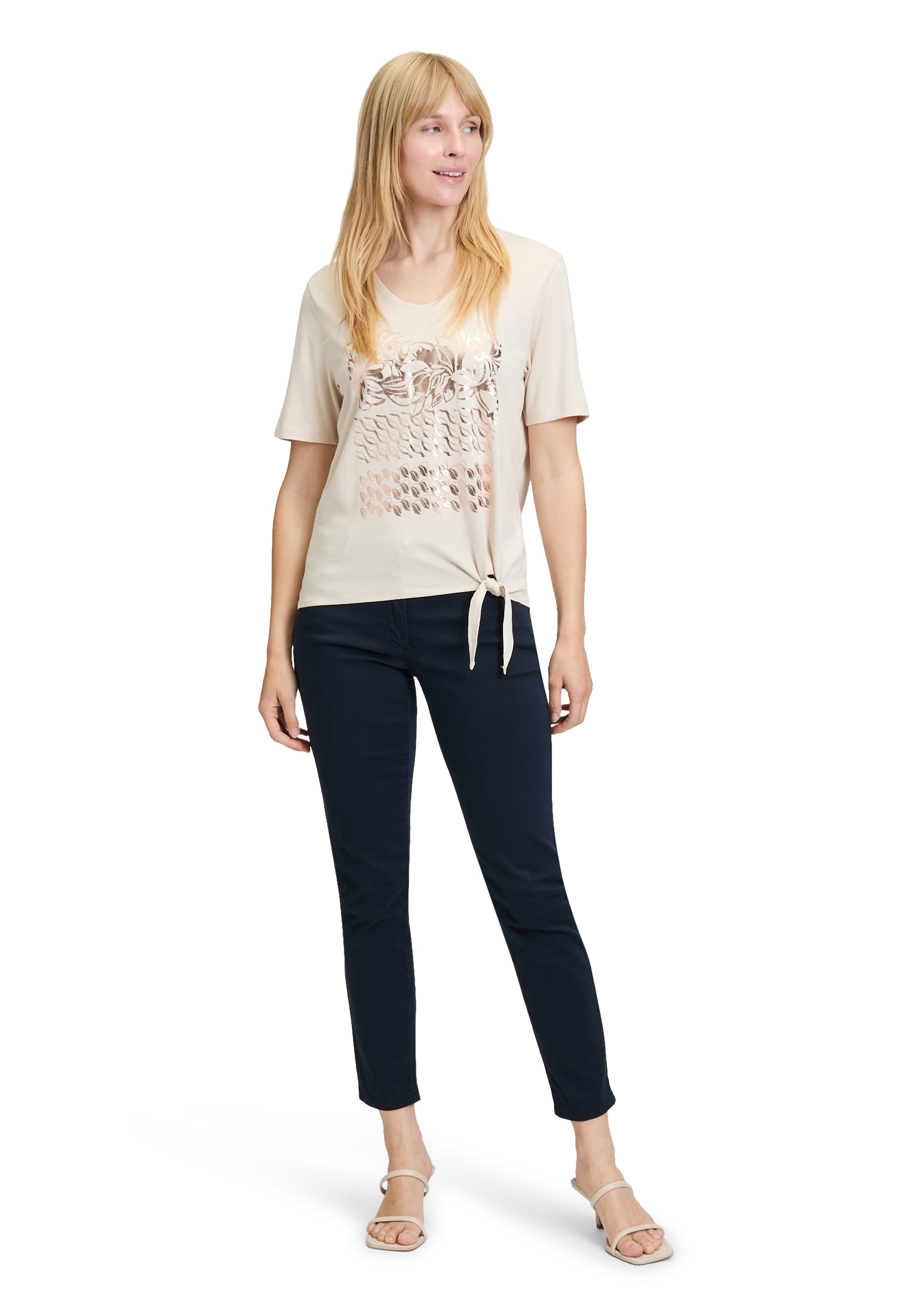 Betty Barclay Kurzarmshirt »Betty Barclay Basic Shirt mit Schleifenknoten«, (1 tlg.)