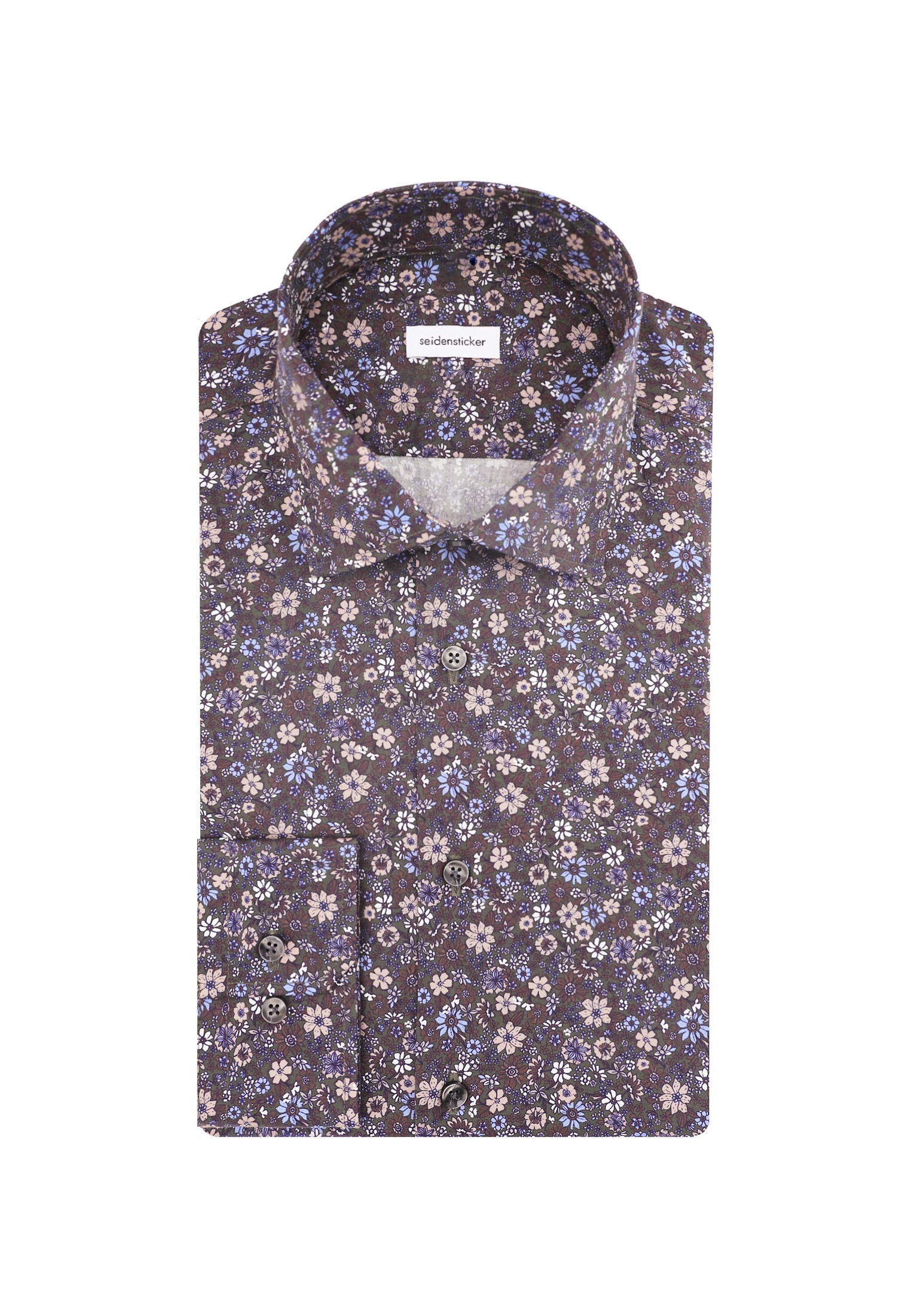 seidensticker Businesshemd »Shaped« Shaped 1/1 Kentkragen Floral