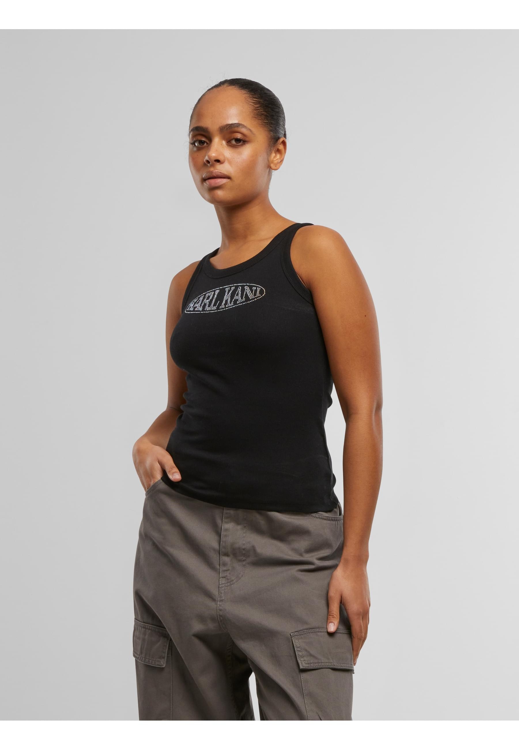Karl Kani Muskelshirt »Karl Kani Woven Signature Rhinestone Rib Tank«, (1 tlg.)