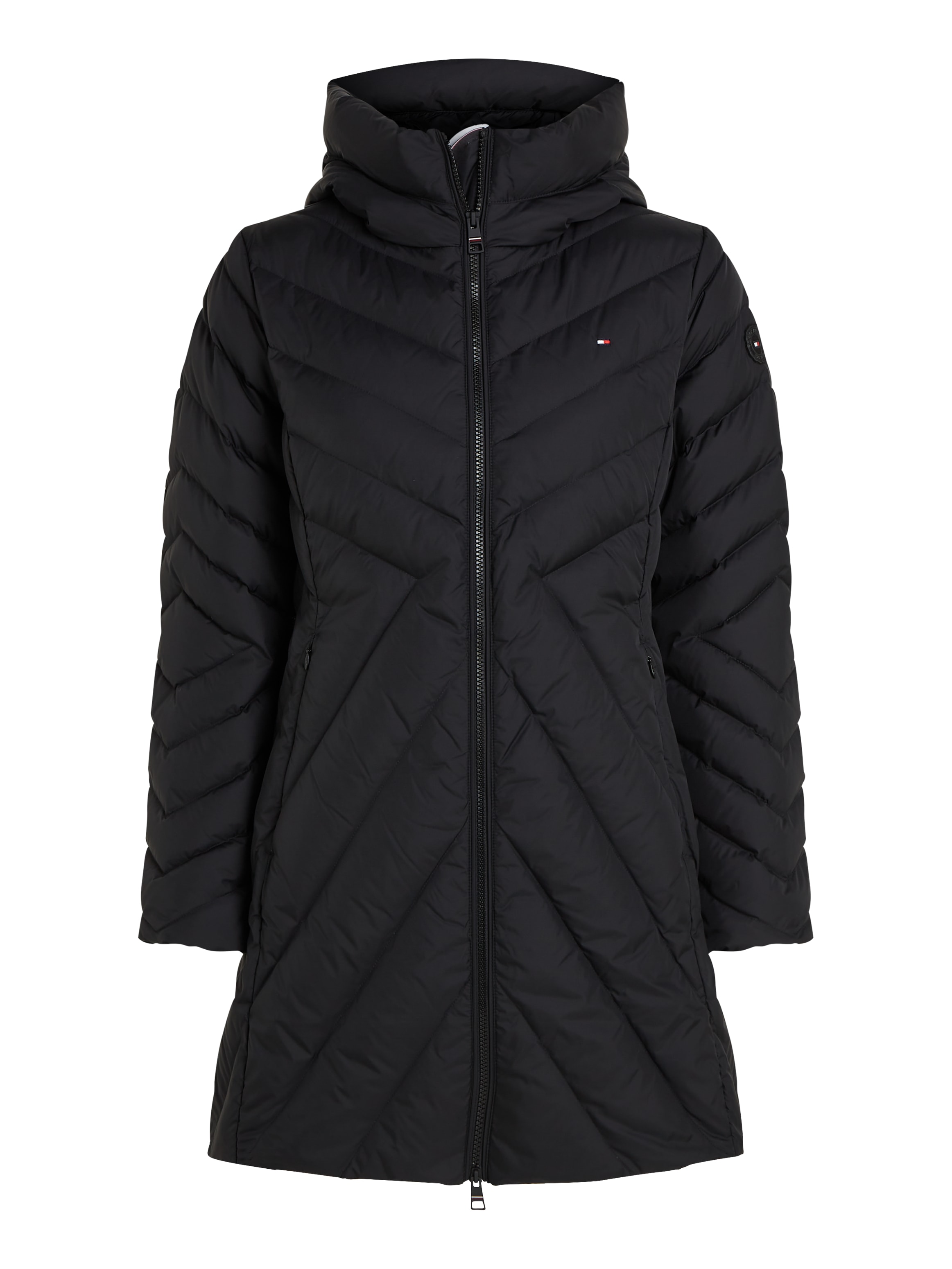 Tommy Hilfiger Steppmantel »CHEVRON MW PADDED COAT«, mit mittelstarker Wattierung und Tommy Hilfiger Markenlabel