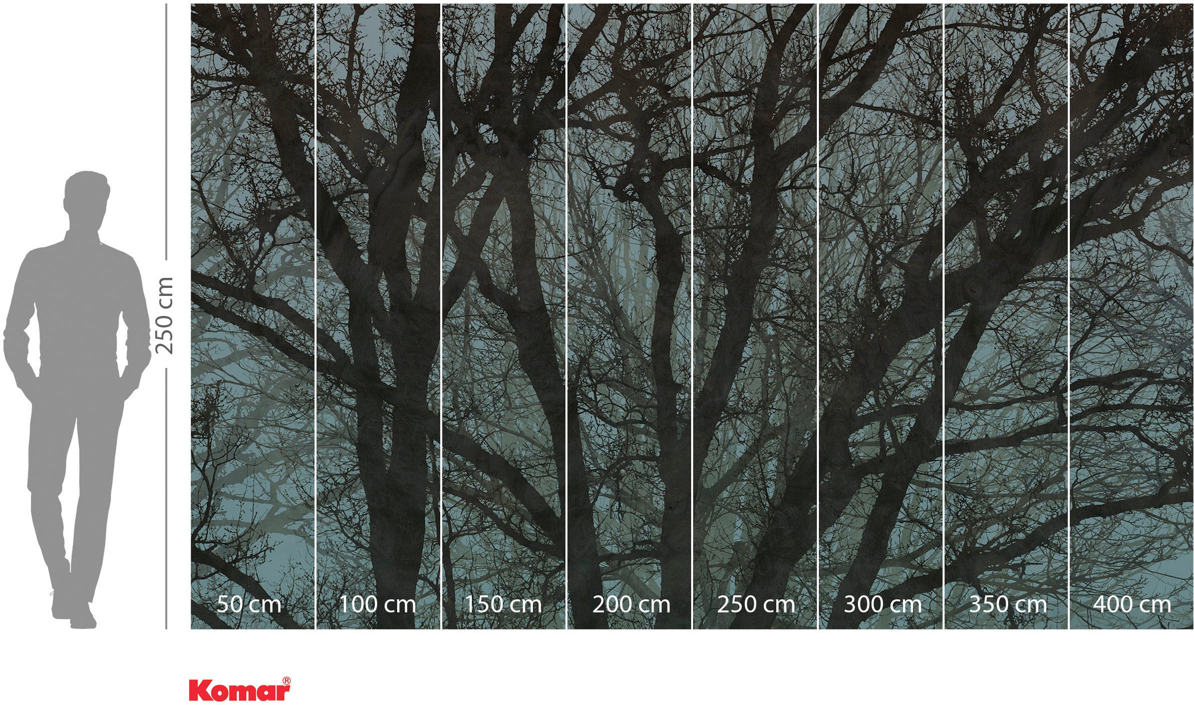 Komar Vliestapete »Digitaldruck Vlies - Whispering Woods - Größe 400 x 250 cm«, bedruckt, Wohnzimmer, Schlafzimmer