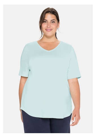 Sheego T-Shirt »sheego Relaxshirt«, mit verlängertem Kurzarm und gerundetem Saum kaufen