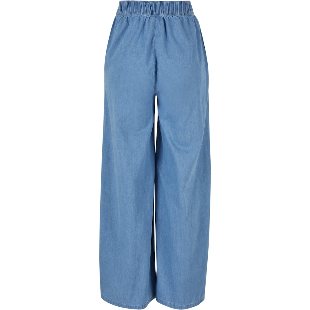 URBAN CLASSICS Stoffhose »Urban Classics Damen Ladies Light Denim Wide Leg Pants«, (1 tlg.)