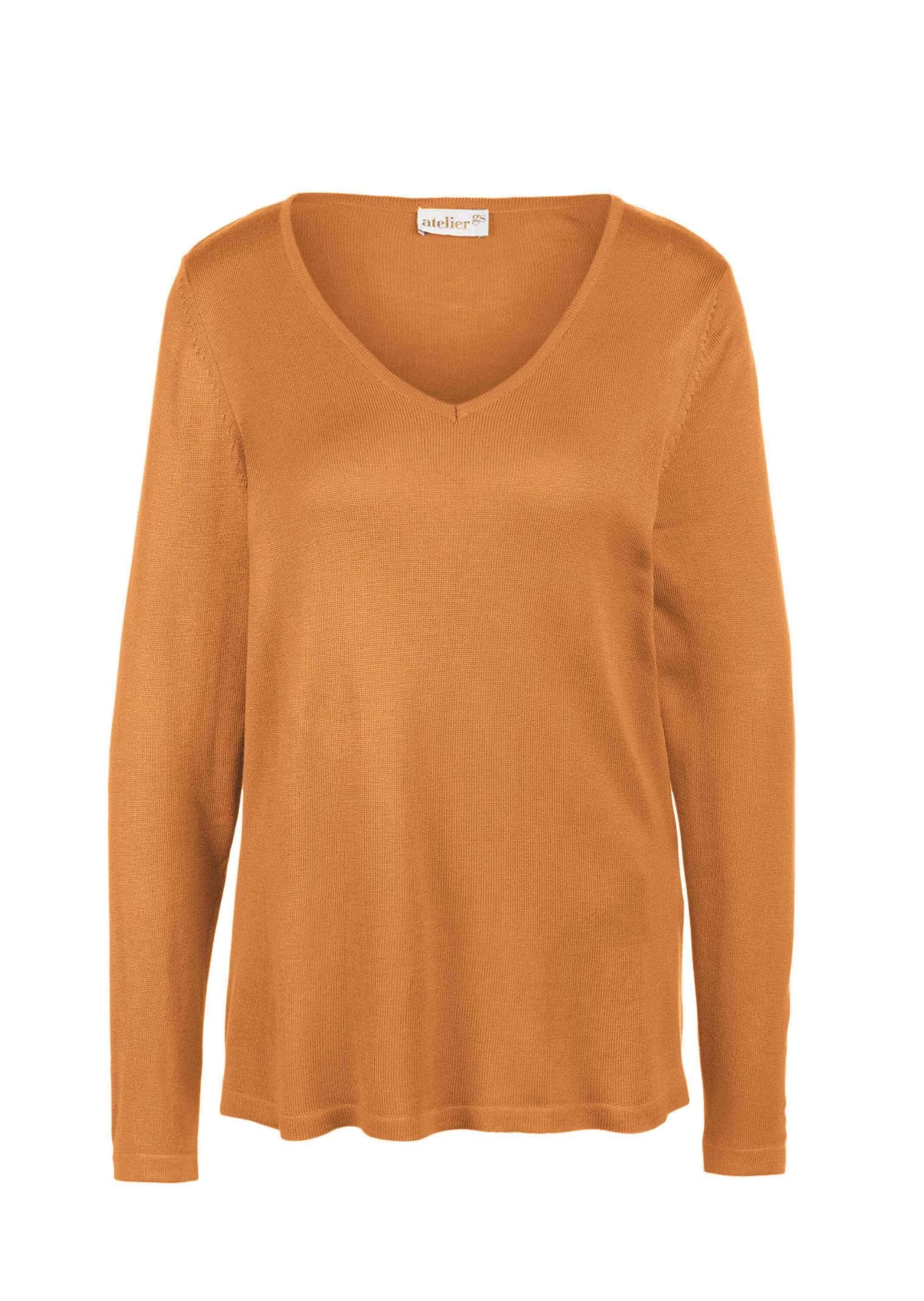 GOLDNER Strickpullover "Kurzgröße Unkomplizierter Pullover mit V-Ausschnitt" Ohne