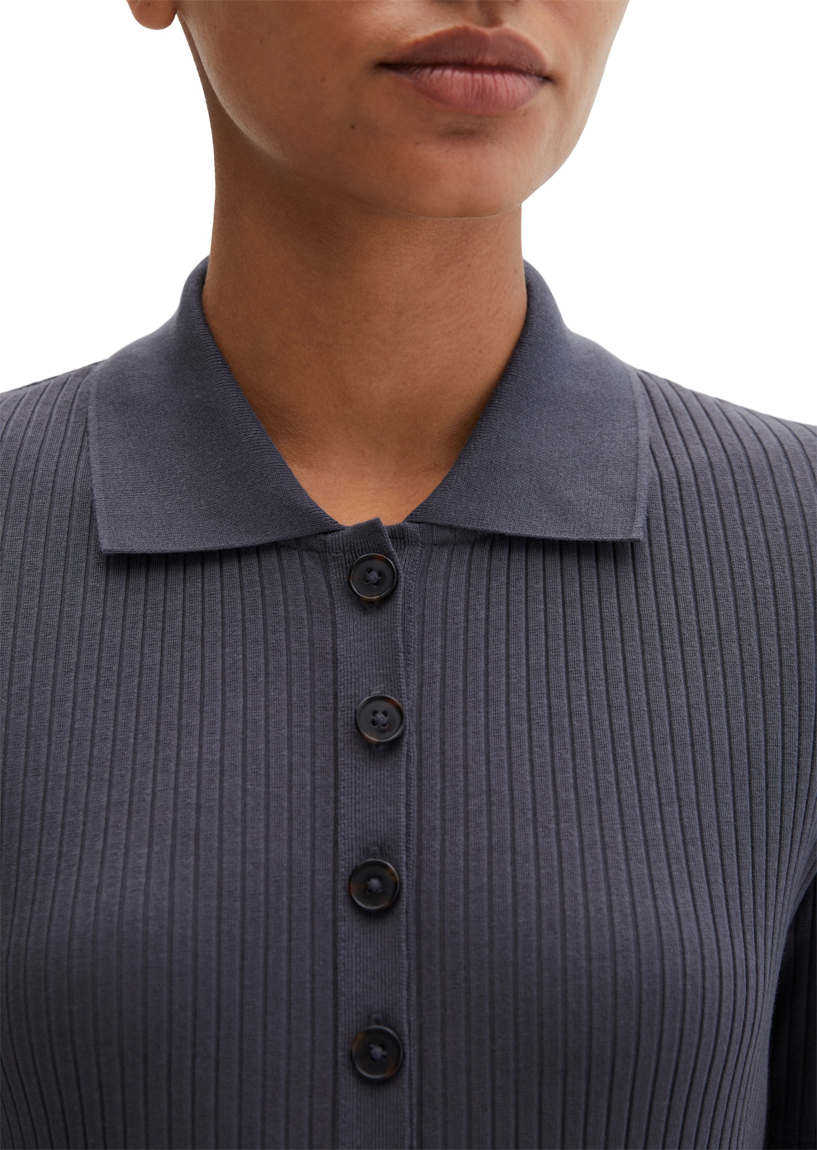Marc O'Polo Women's Polo Shirt Blue Graphite M 3