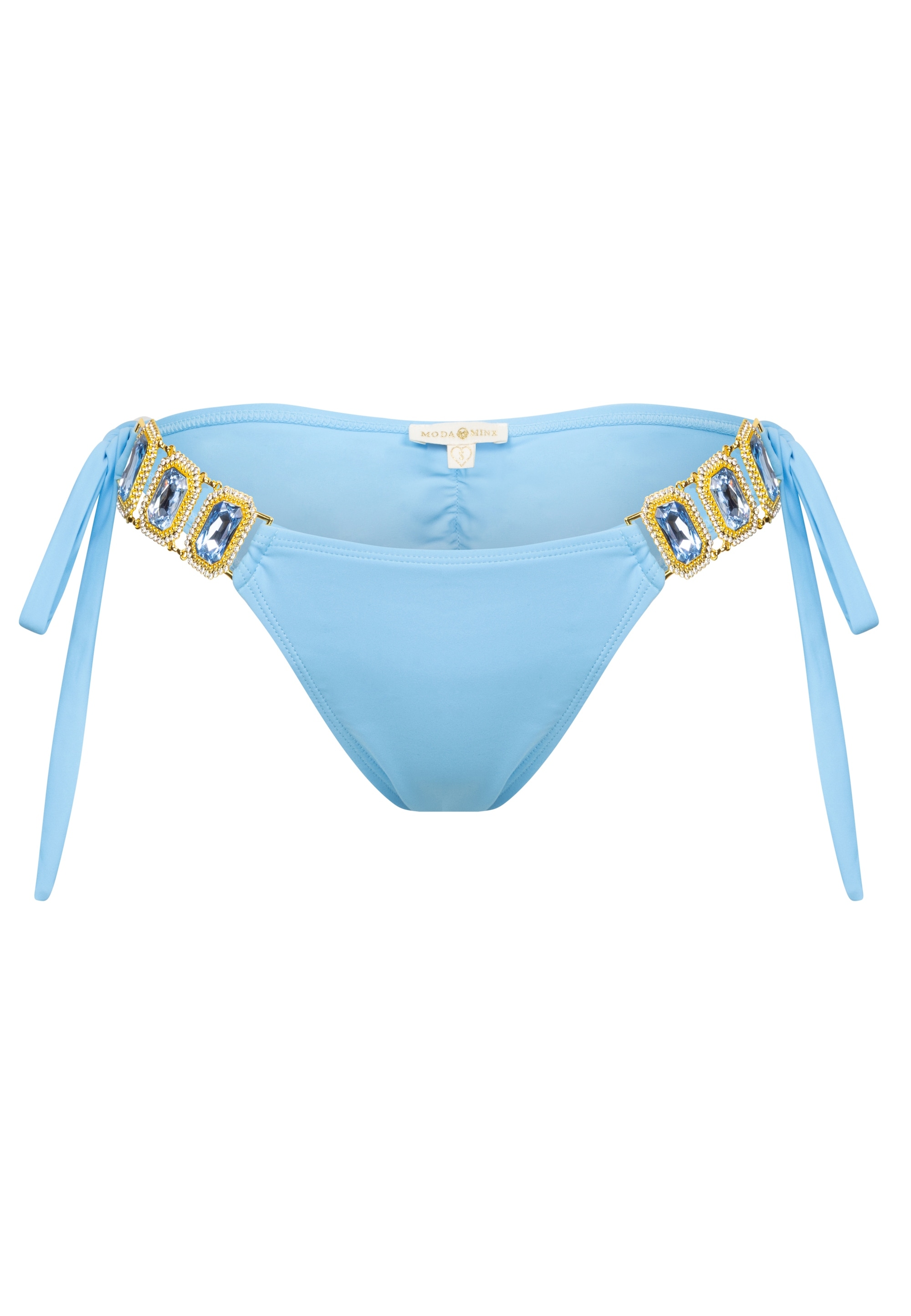 Moda Minx Bikini-Hose »Boujee Tie Side Brazilian Bikini Bottom«, (1 St.), mit edlen Schmuckelementen