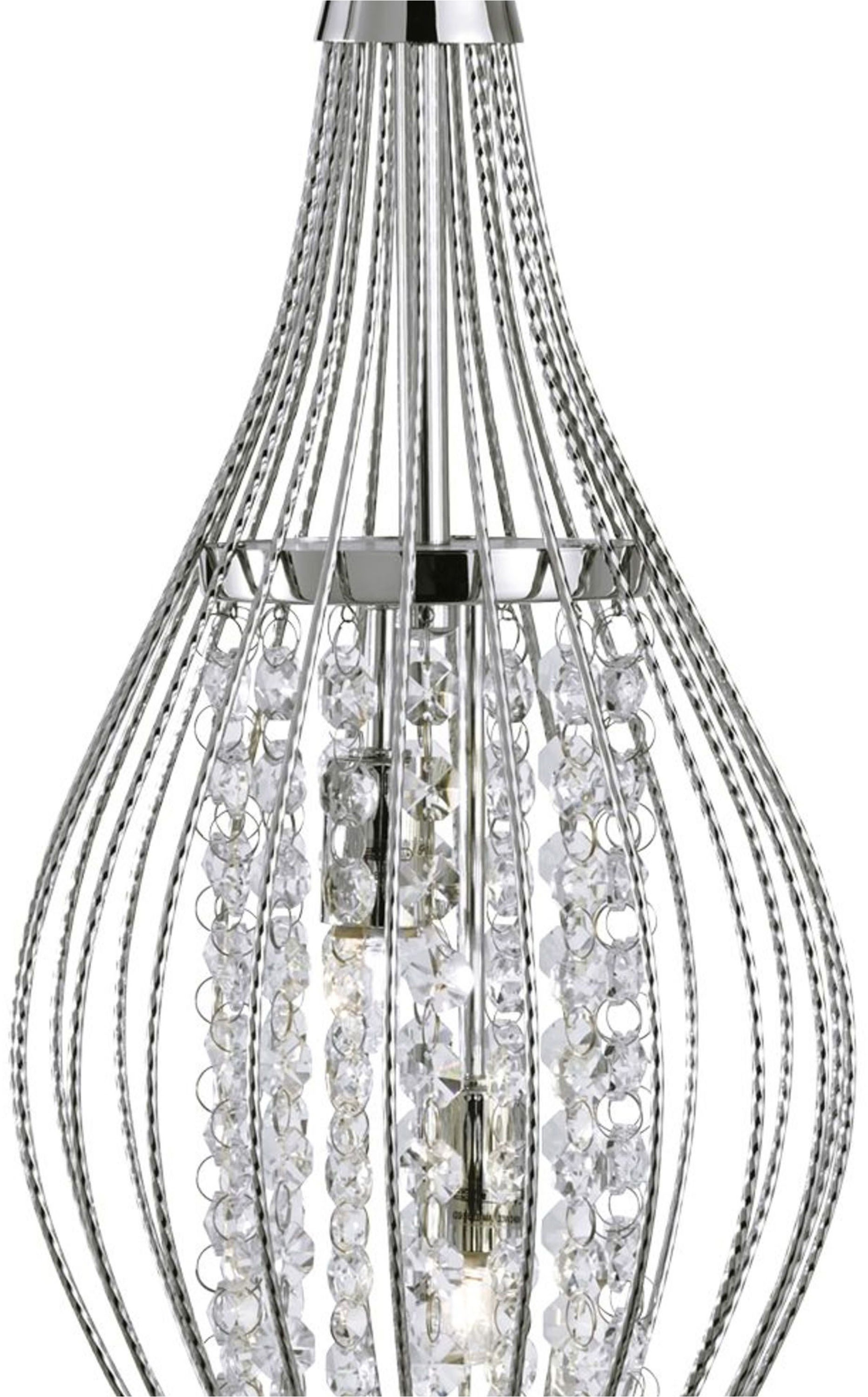 SEARCHLIGHT Hängeleuchte "Rocket 2Lt Pendant - Chrome Metal & Crystal", chrom, 2, Ø 19cm H: 48cm, 1 Stk., Leuchten, Hängeleuchte 3