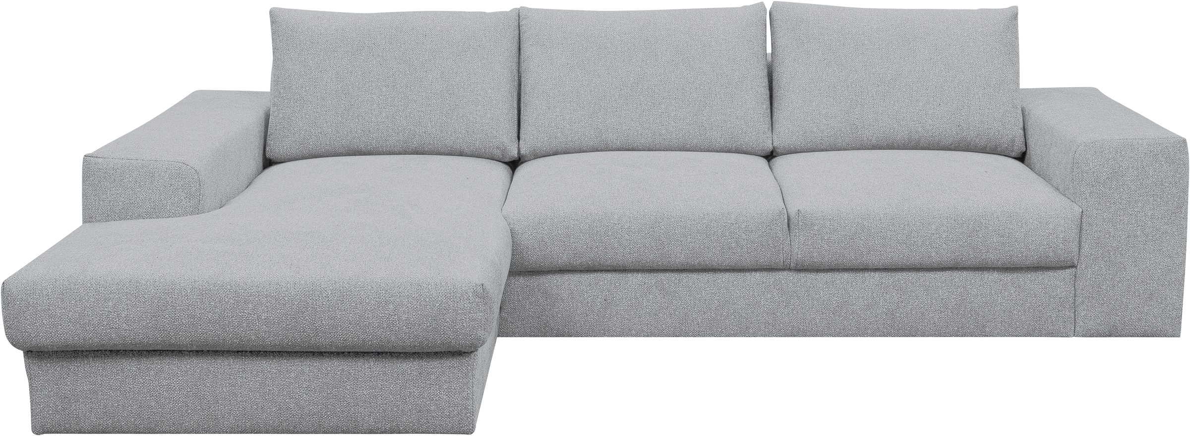 WERK2 Ecksofa »Rozzana Design Ecksofa mit hohem Komfort, zeitlos & elegant, L-Form,«, in kuschelweichen Trendstoffen Cord, Breitcord und Plüsch
