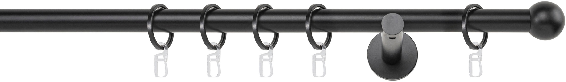 mydeco Gardinenstange »20mm Ball Wandträger 12 cm«, 1 läufig-läufig, Fixmaß