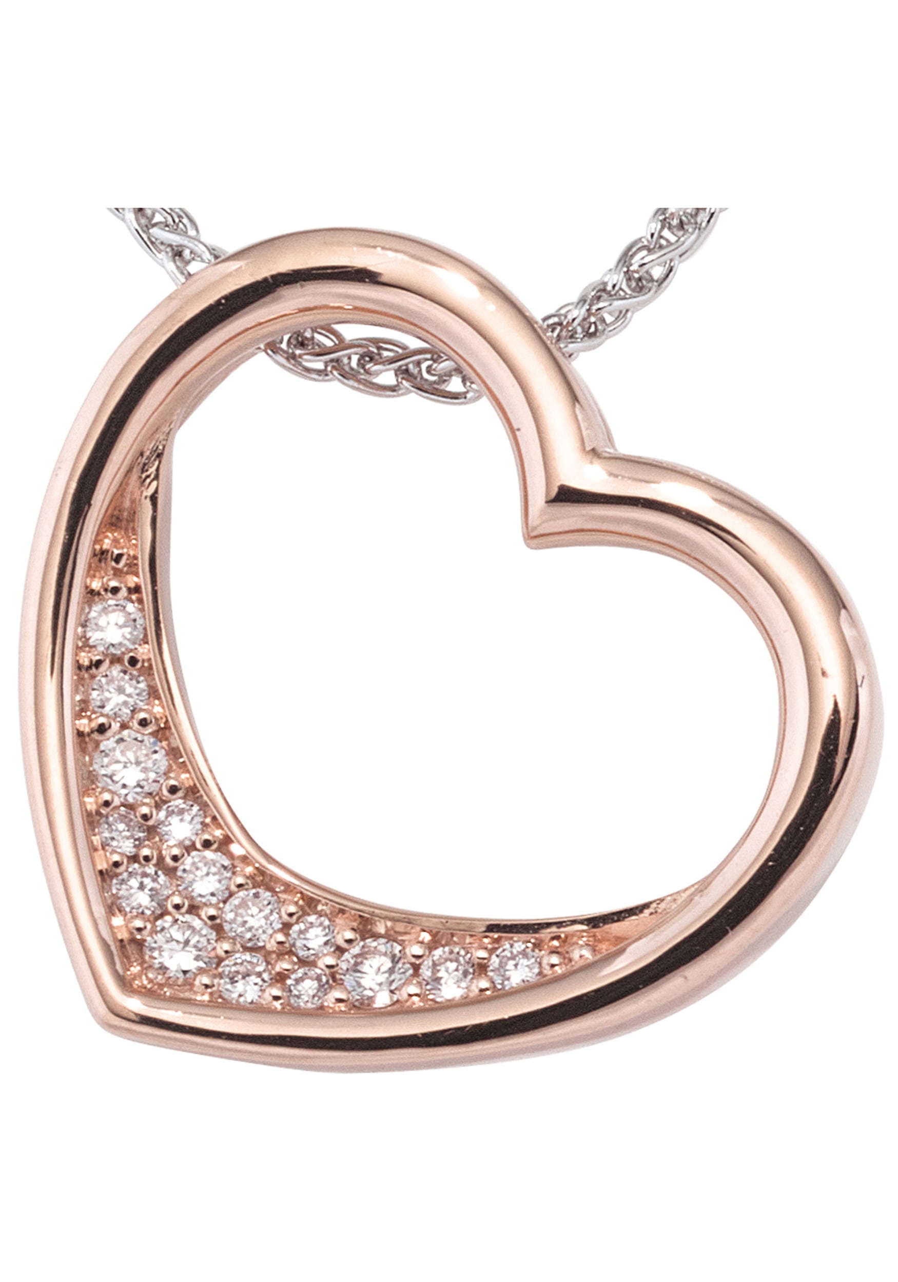 JOBO Herzanhänger »Anhänger Herz«, Roségold | BAUR online Diamanten 15 585 bestellen mit