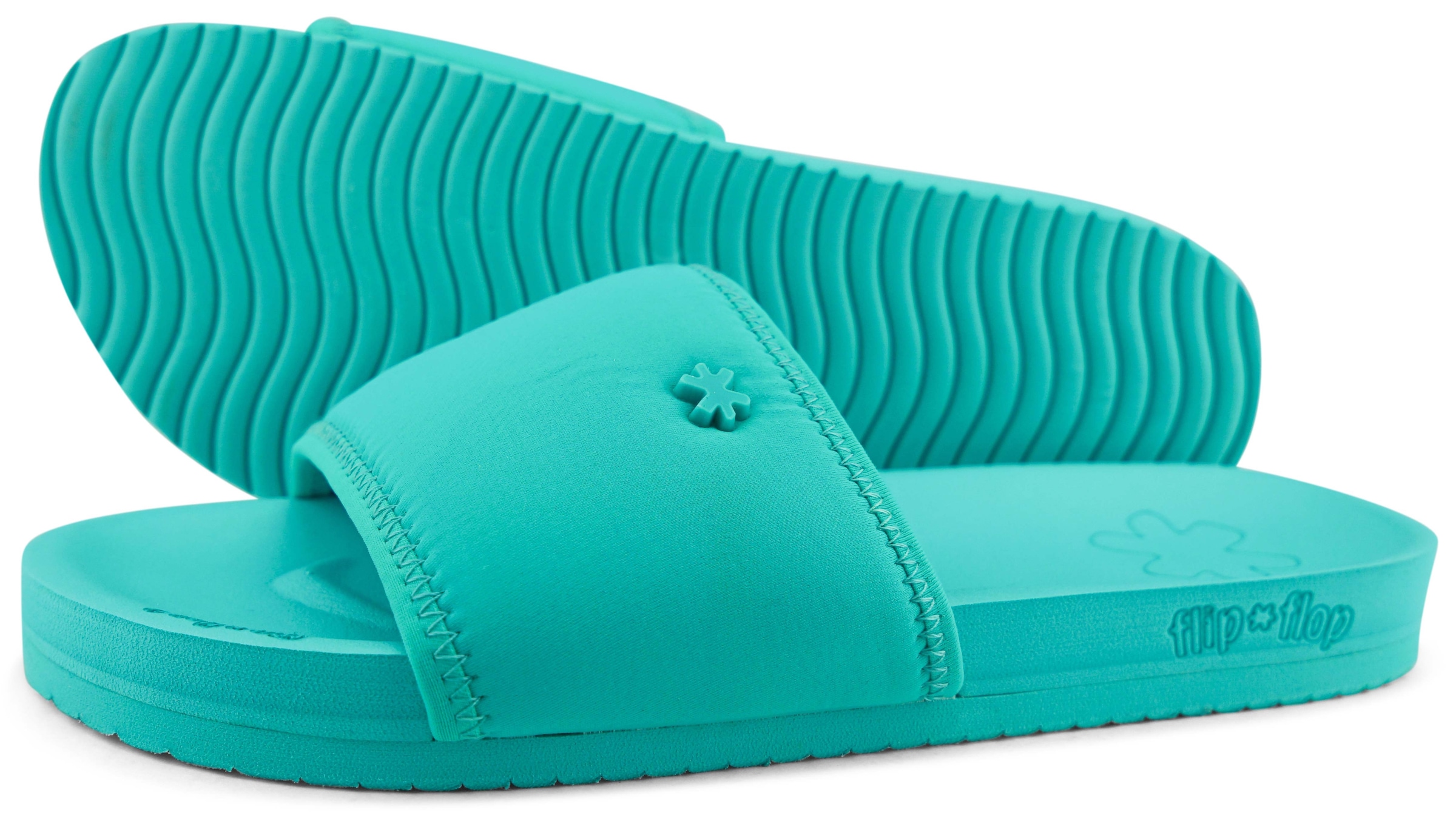 Flip Flop Pantolette »pool*neo flower«, Sommerschuh, Schlappen, Badeschuh mit breiter Bandage