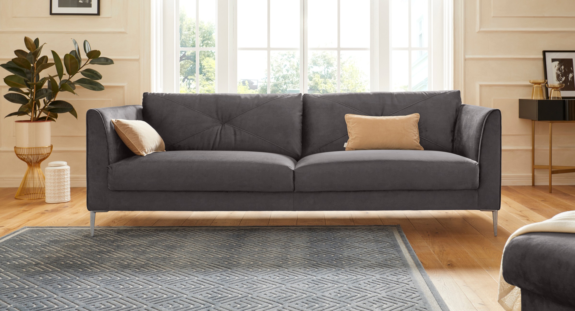 Guido Maria Kretschmer Home&Living 2,5-Sitzer »Chilltime«, mit eleganter Kreuznaht in den Rückenkissen, Breite 237 cm