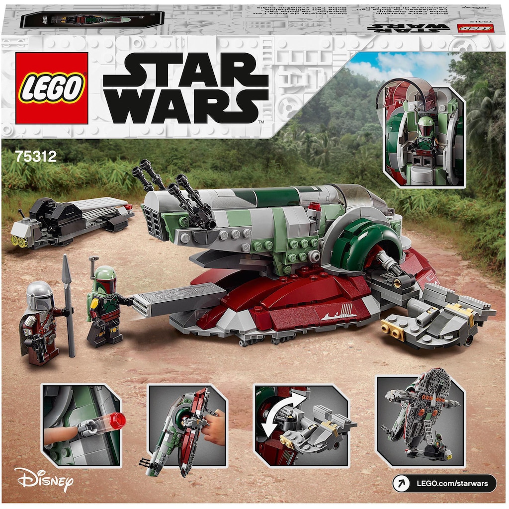 LEGO® Konstruktionsspielsteine »Boba Fetts Starship™ (75312), LEGO® Star Wars™ Mandalorian«, (593 St.), Made in Europe