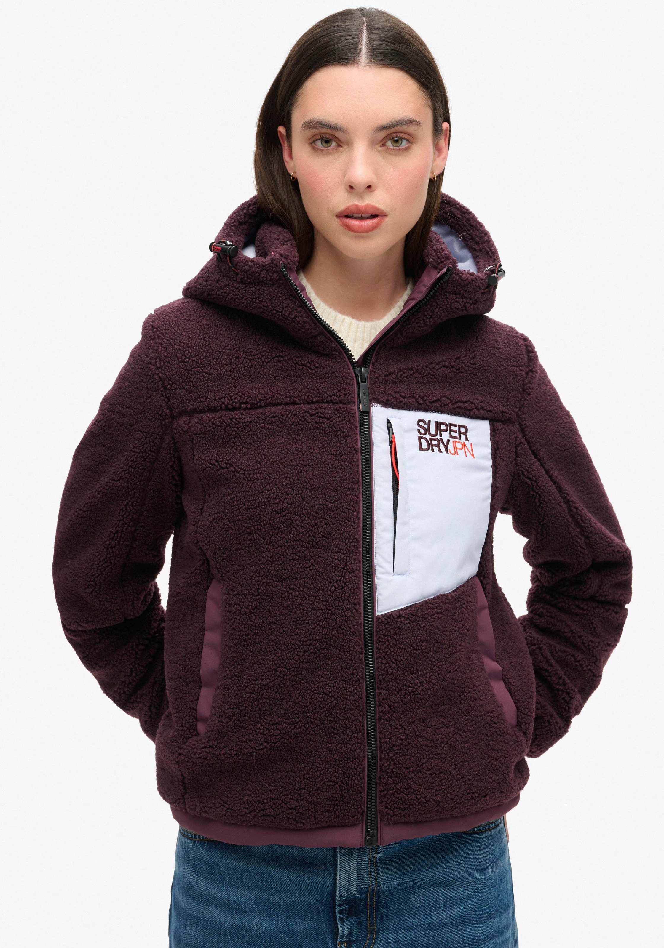 Superdry Outdoorjacke "HOODED FLEECE TREKKER JKT", mit Kapuze günstig online kaufen