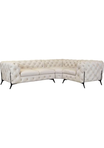 Chesterfield-Sofa »Amaury«, moderne Chersterfield-Optik, Breite 262 cm, Fußfarbe wählbar