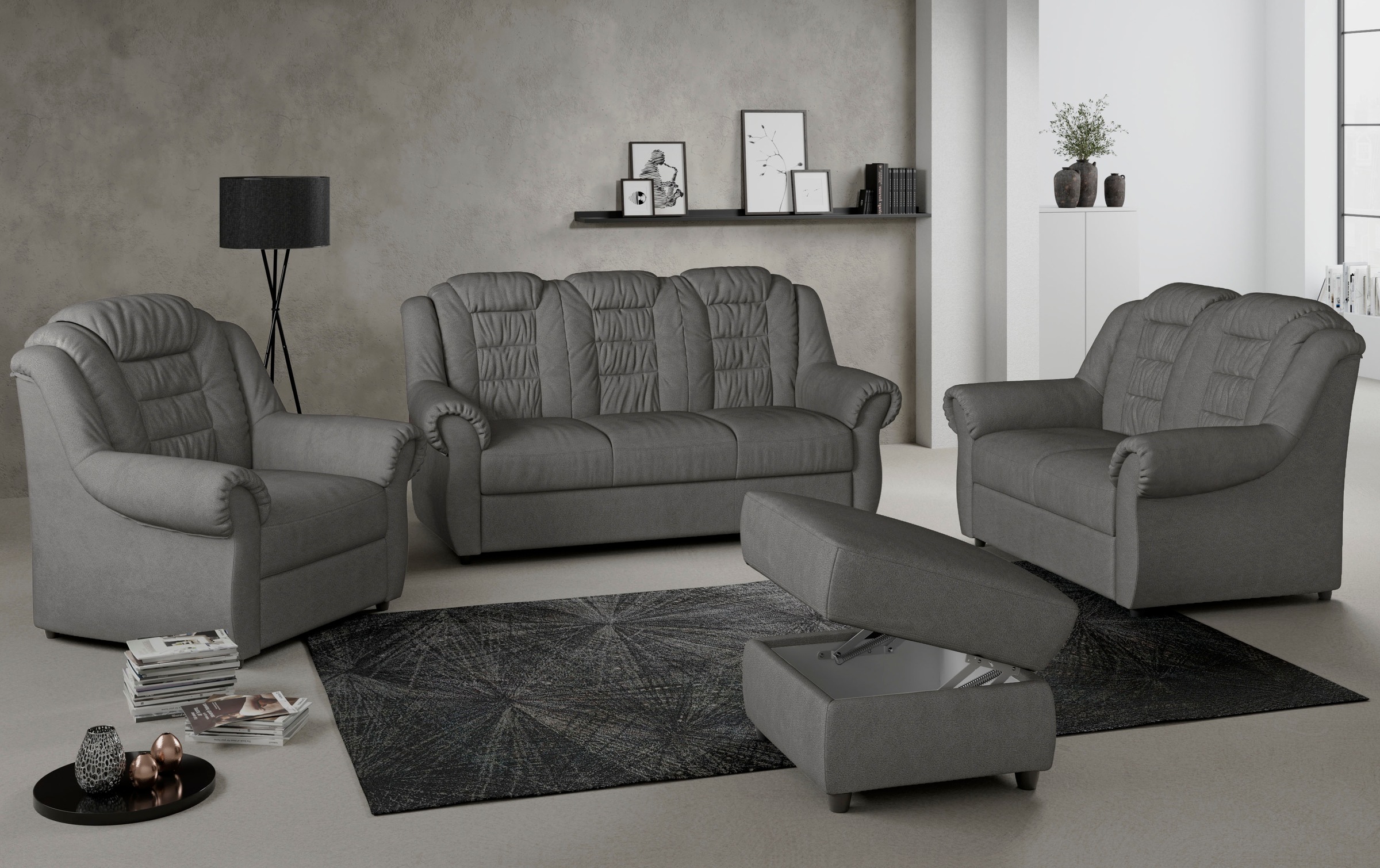 Home affaire 3-Sitzer "Boston" Sofa mit hoher Rückenlehne günstig online kaufen