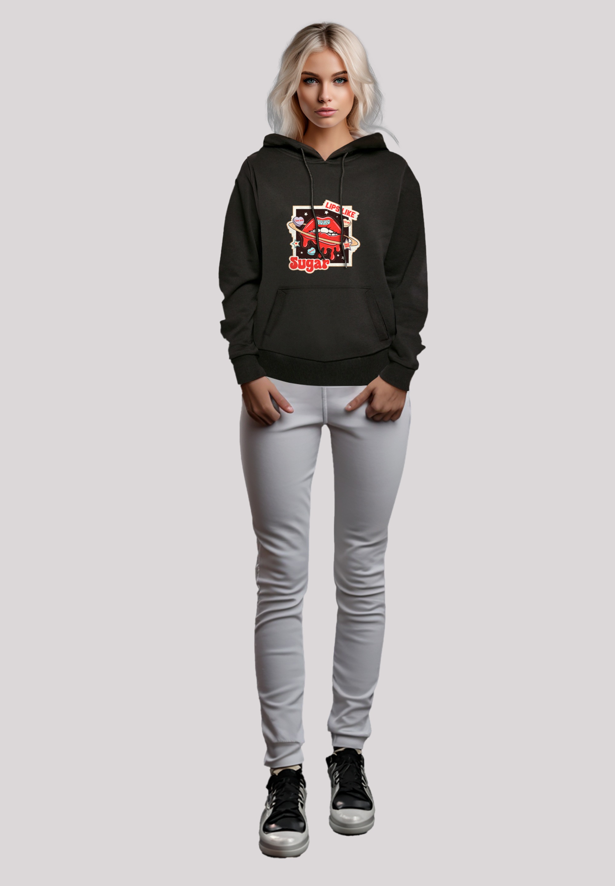 F4NT4STIC Kapuzenpullover »Lips like sugar retro fashion Valentinstag«, Premium Qualität