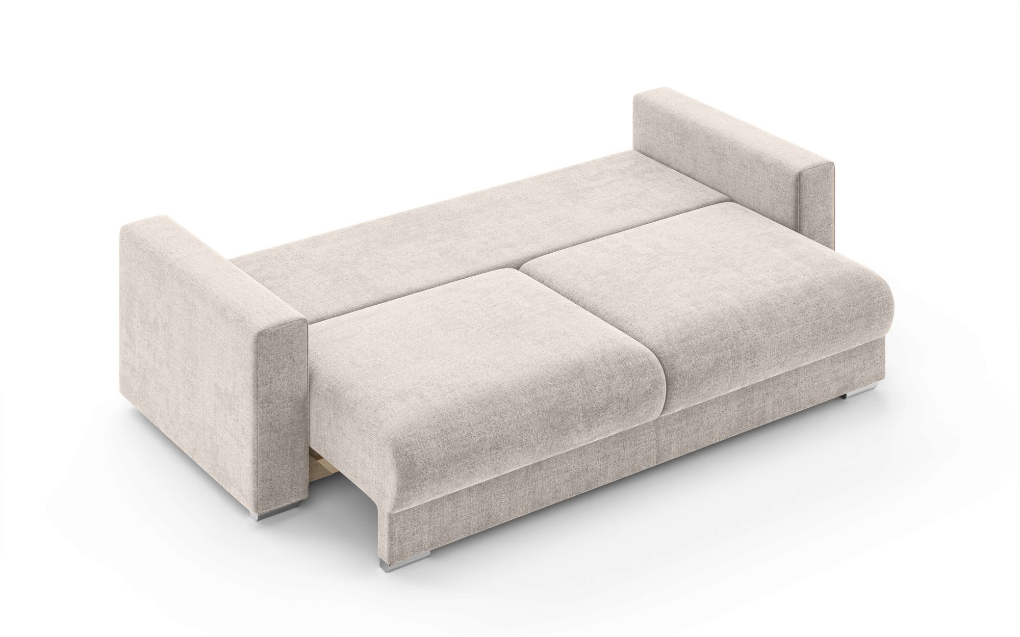 INOSIGN 3-Sitzer »Stevinson Schlafsofa mit Bettkasten, Maße B/H/T: 229/87/97 cm«, mit Wellenunterfederung, 2 Rückenkissen und 2 Zierkissen