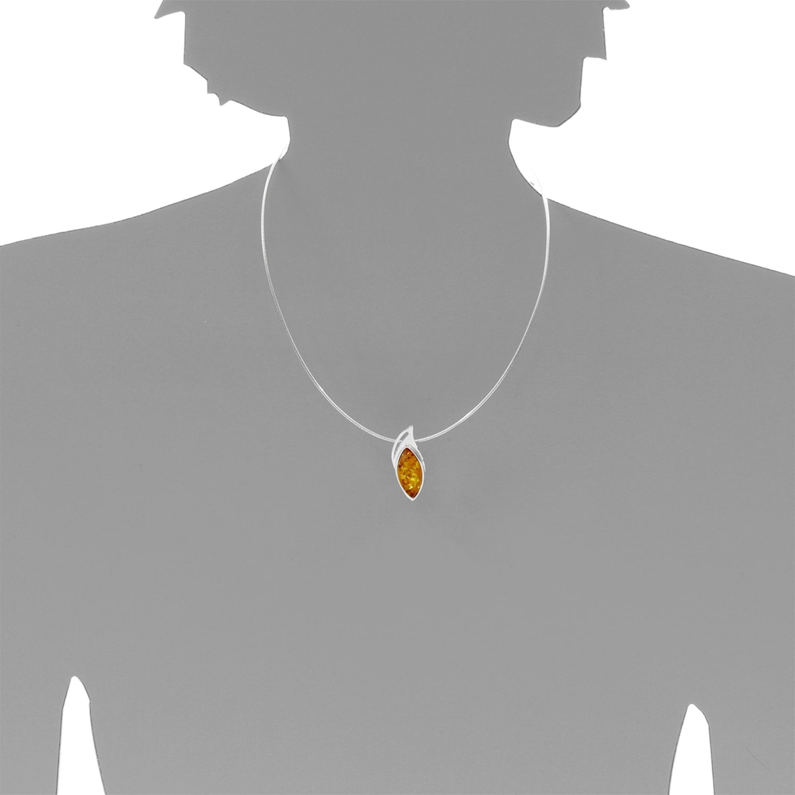 OSTSEE-SCHMUCK Kette mit Anhänger »- Gleiter-Maie - Silber 925/000 - Bernstein«