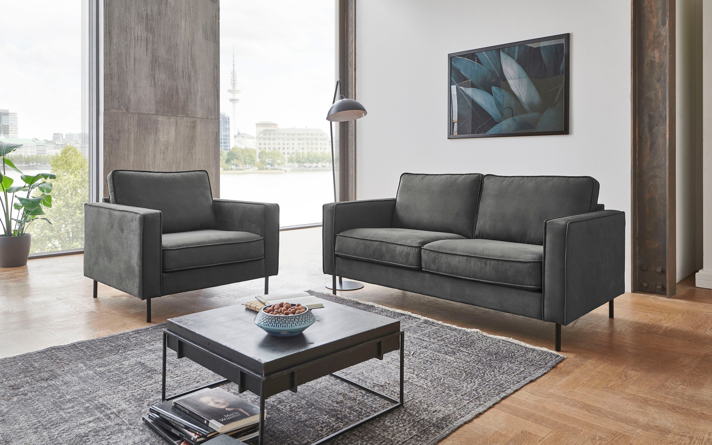 ATLANTIC home collection Sessel "Weston" im skandinavischem Stil, mit Welle günstig online kaufen
