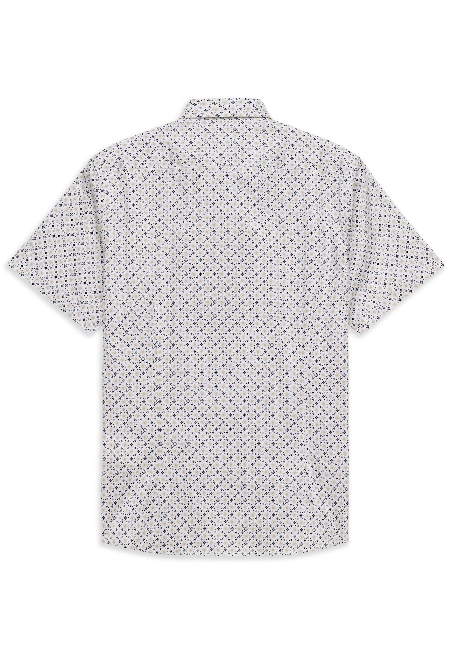 bugatti Kurzarmhemd elegant mit Allover-Muster