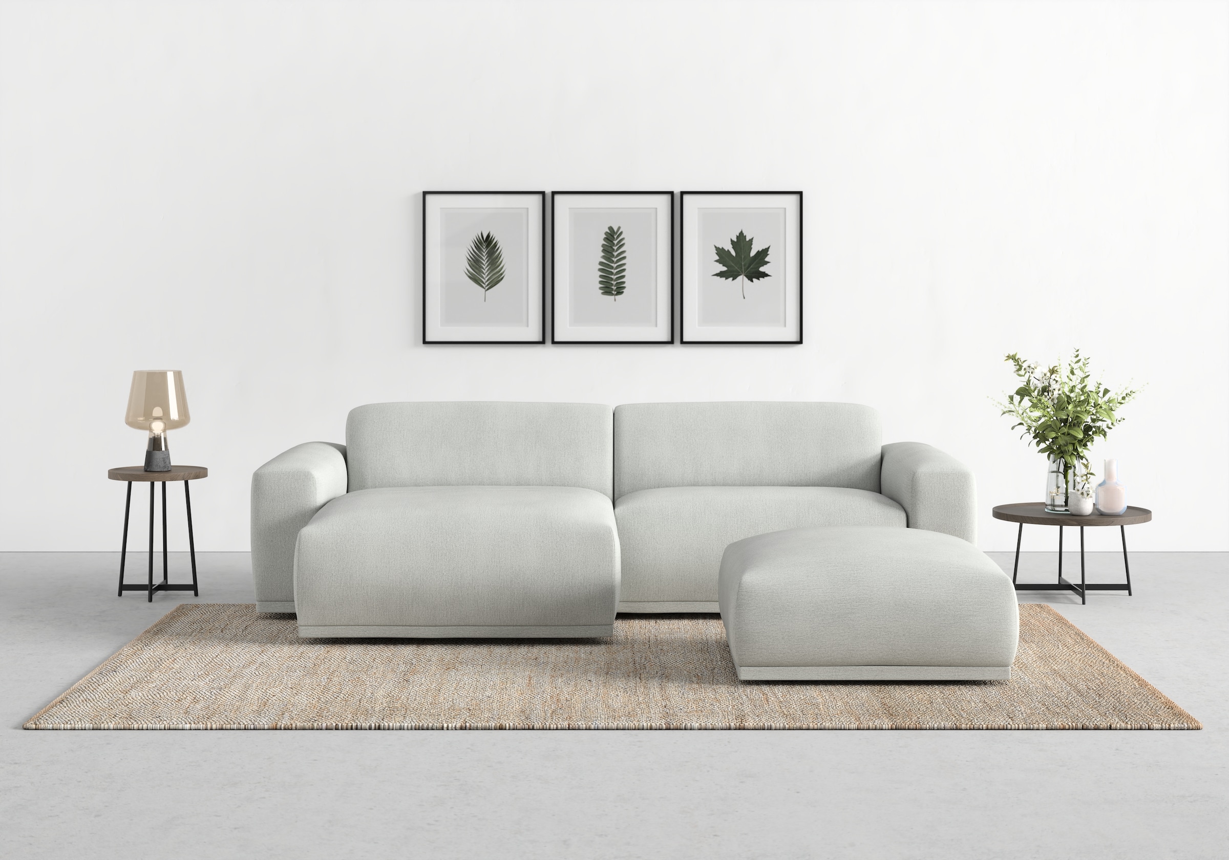 TRENDMANUFAKTUR Ecksofa »Braga, mit hochwertigem Kaltschaum, L-Form, in Cord erhältlich«, (2 St.), modernes Sofa, Couch mit hohem Sitzkomfort, 255/72/160 cm (B/H/T)