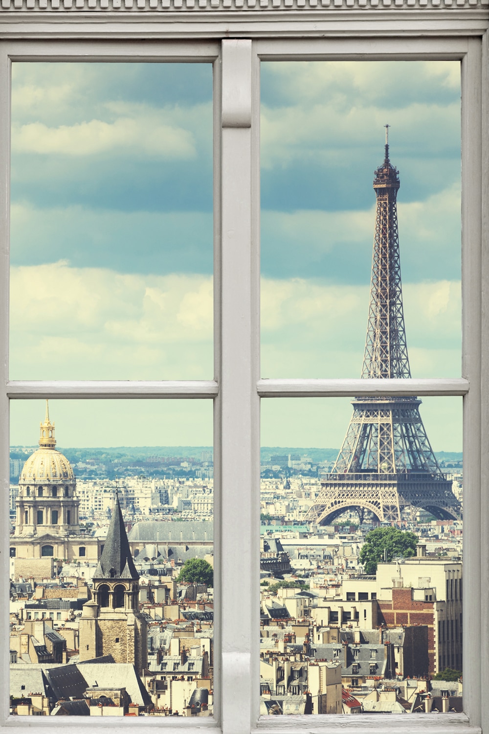 queence Leinwandbild "Paris" Fensterblick  Paris  Stadt 1 Stk. tlg. Premium günstig online kaufen