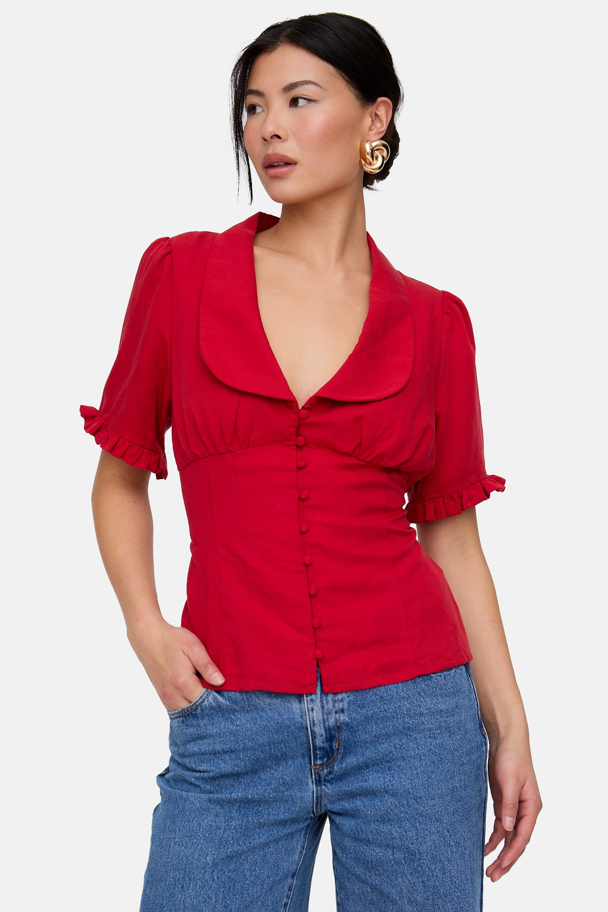 Lily and Lionel Hemdbluse »Rachel Vintage Inspired Short Sleeve Shirt Damen«