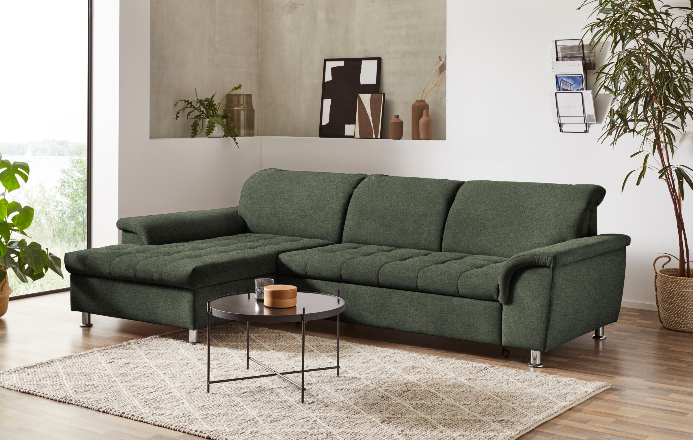 DOMO collection Ecksofa "Franzi, zeitlos und elegant, moderne Sitzheftung, günstig online kaufen