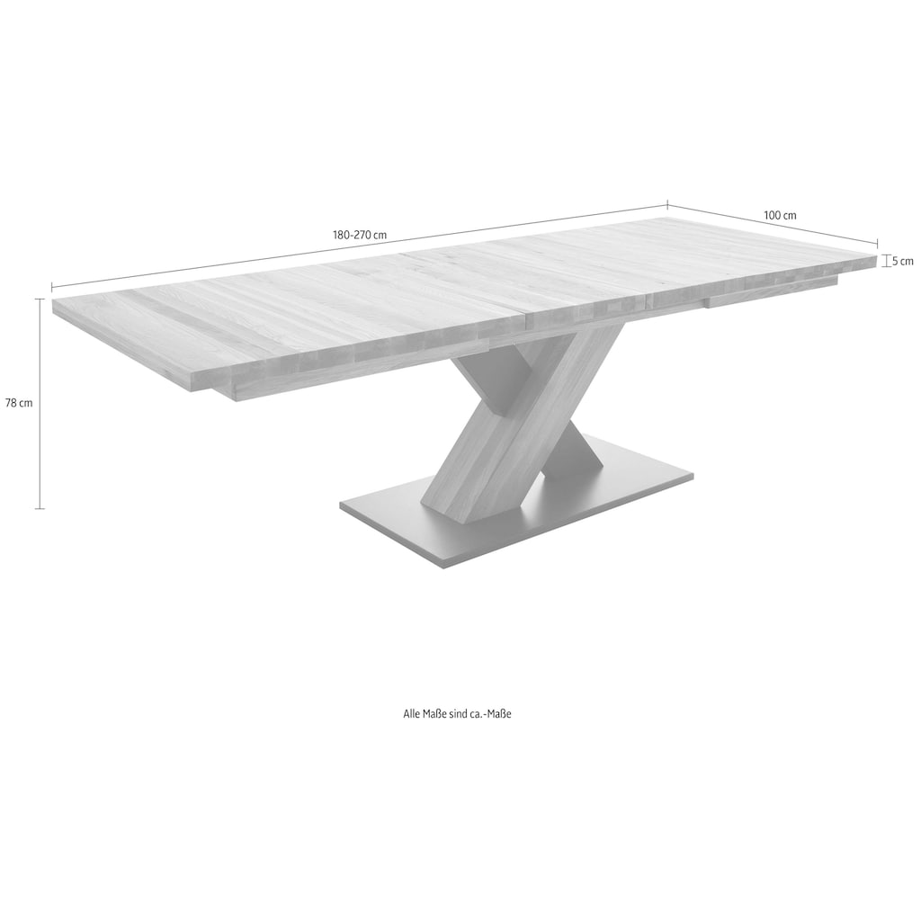 MCA furniture Esstisch »Mendoza A«, Esstisch Massivholz mit Synchronauszug