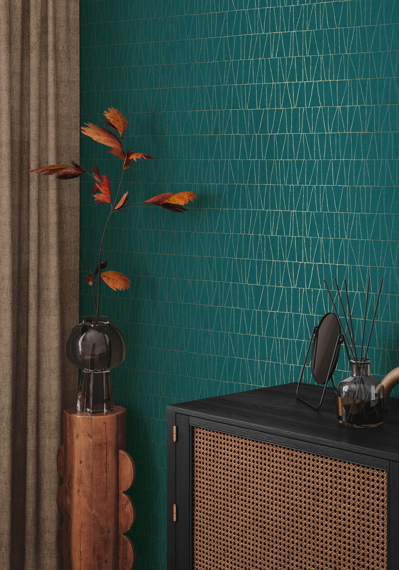 A.S. Création Vliestapete »Jade 2 Grafik-Tapete Mustertapete Metallic-Effekt Dreiecke«, glänzend, Vliestapete geometrisch für Schlafzimmer Küche Wohnzimmer Grafik Flur