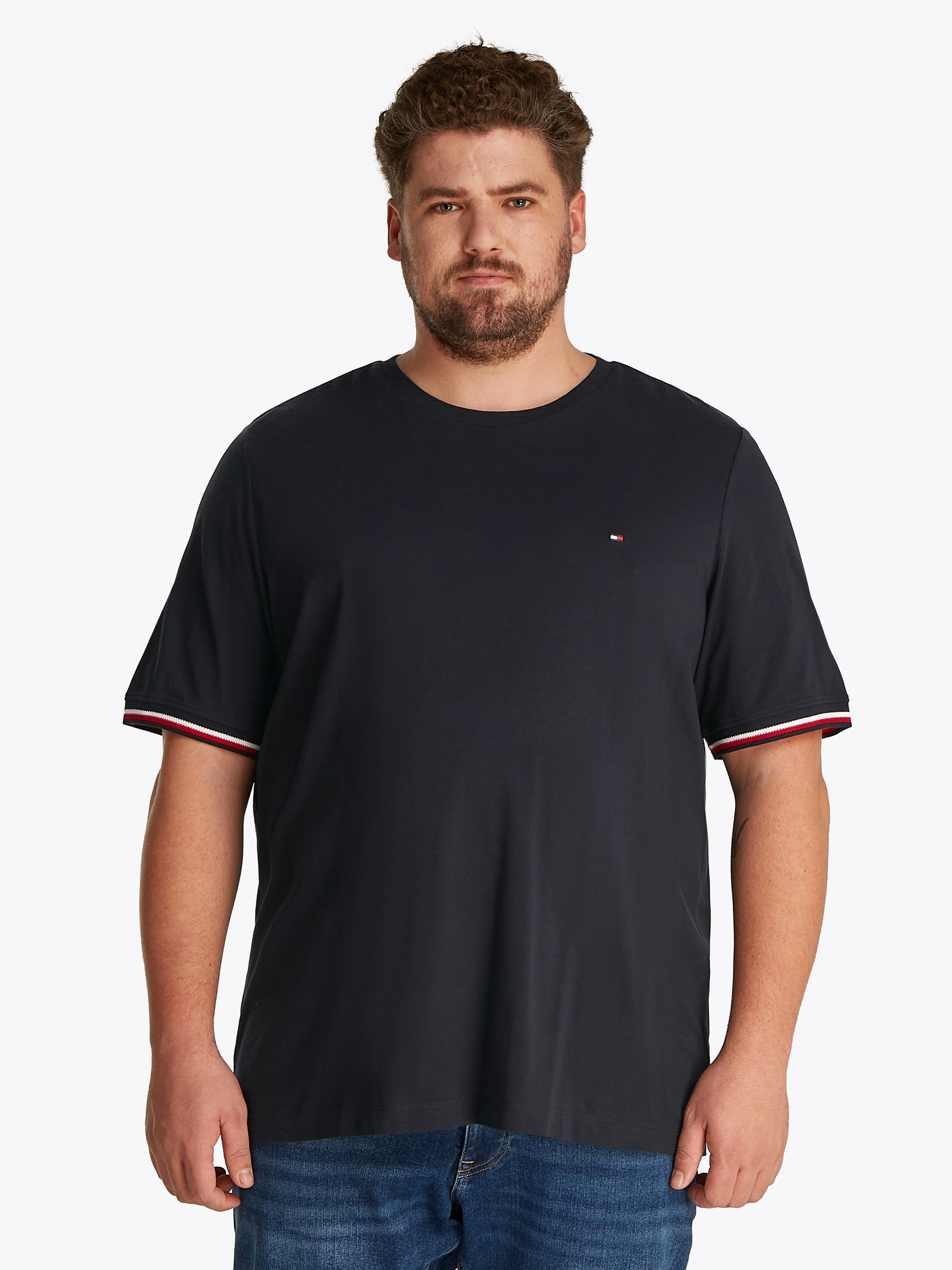 Tommy Hilfiger Big & Tall T-Shirt "BT-GLOBAL STRIPE CUFF TEE-B", Große Größ günstig online kaufen