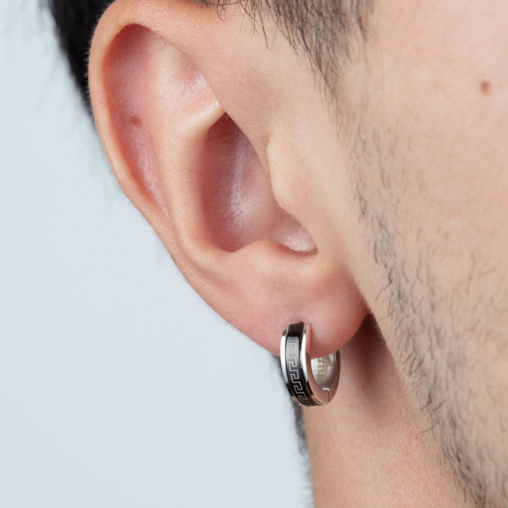 Lotus Paar Creolen »Men's Earrings - Mäander«