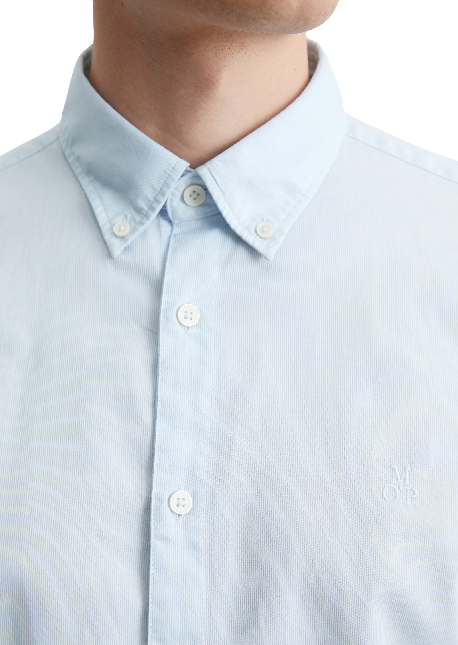 Marc O'Polo Langarmhemd, regular fit aus Bio-Baumwolle, Button-down-Kragen, mit Struktur