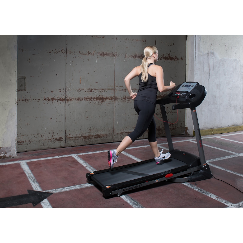 MOTIVE FITNESS by U.N.O. Laufband »Speed Master 1.8«, (6 tlg.), mit integrierten Handpulssensoren und Soft-Motion-Foldsystem