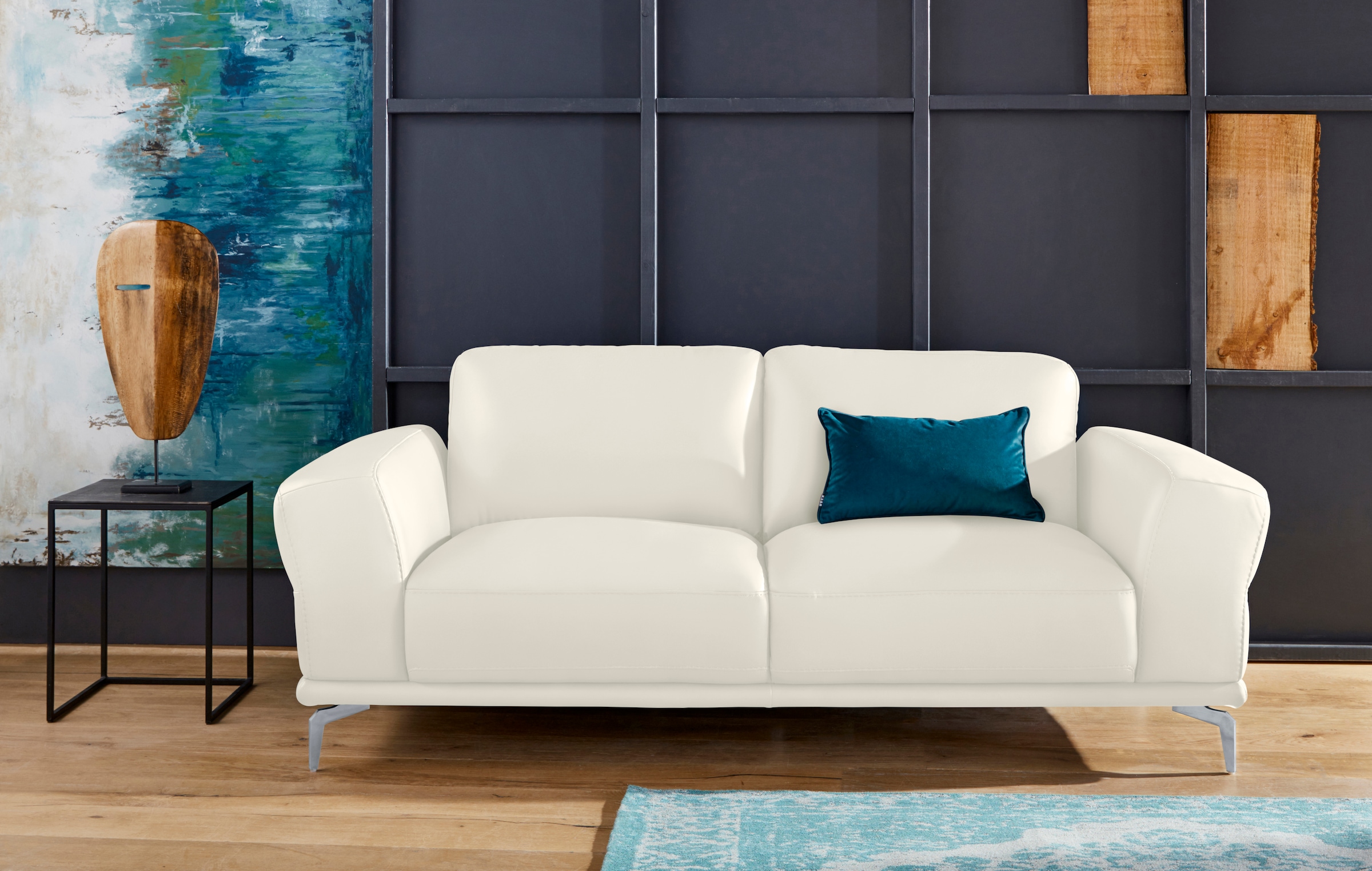 W.SCHILLIG 2-Sitzer "montanaa Designsofa, bequem, Breite 192cm, Federkern" mit Metallfüßen in Silber matt, Breite 192 cm