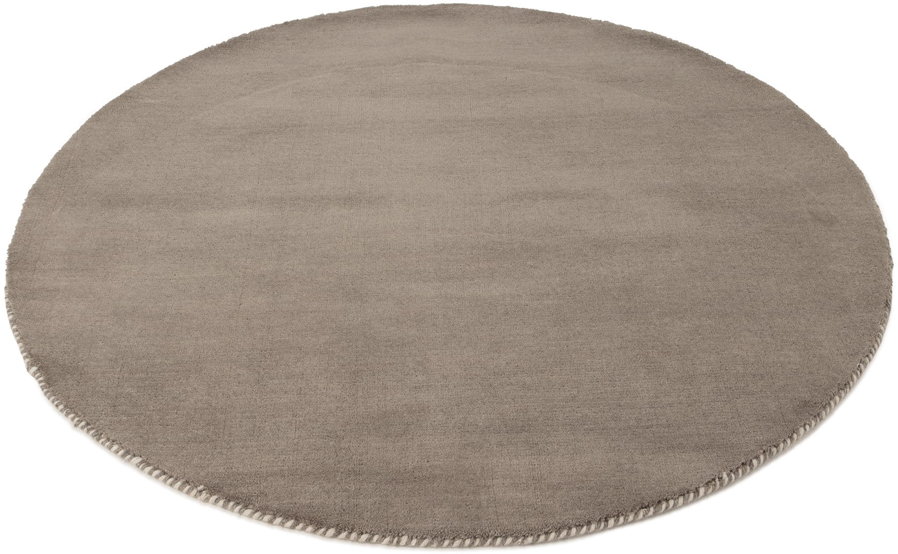 carpetfine Wollteppich »Gabbeh Lola Uni«, rund, 14 mm Höhe, mit natürlichem Pflanzenmaterial von Hand gewebt, auch als Läufer