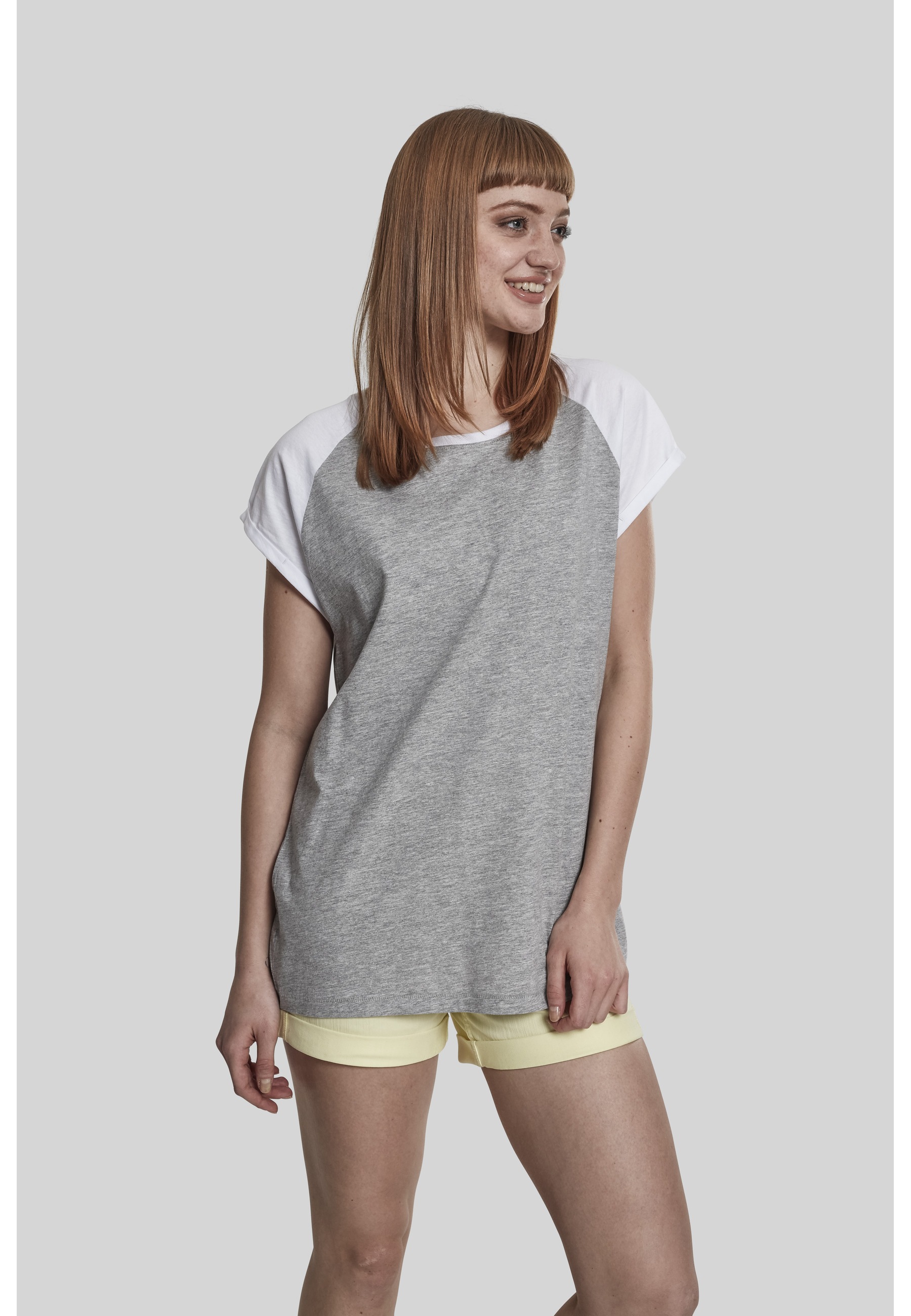 URBAN CLASSICS Kurzarmshirt »Urban Classics Damen Ladies Contrast Raglan Tee« 1 Stk.