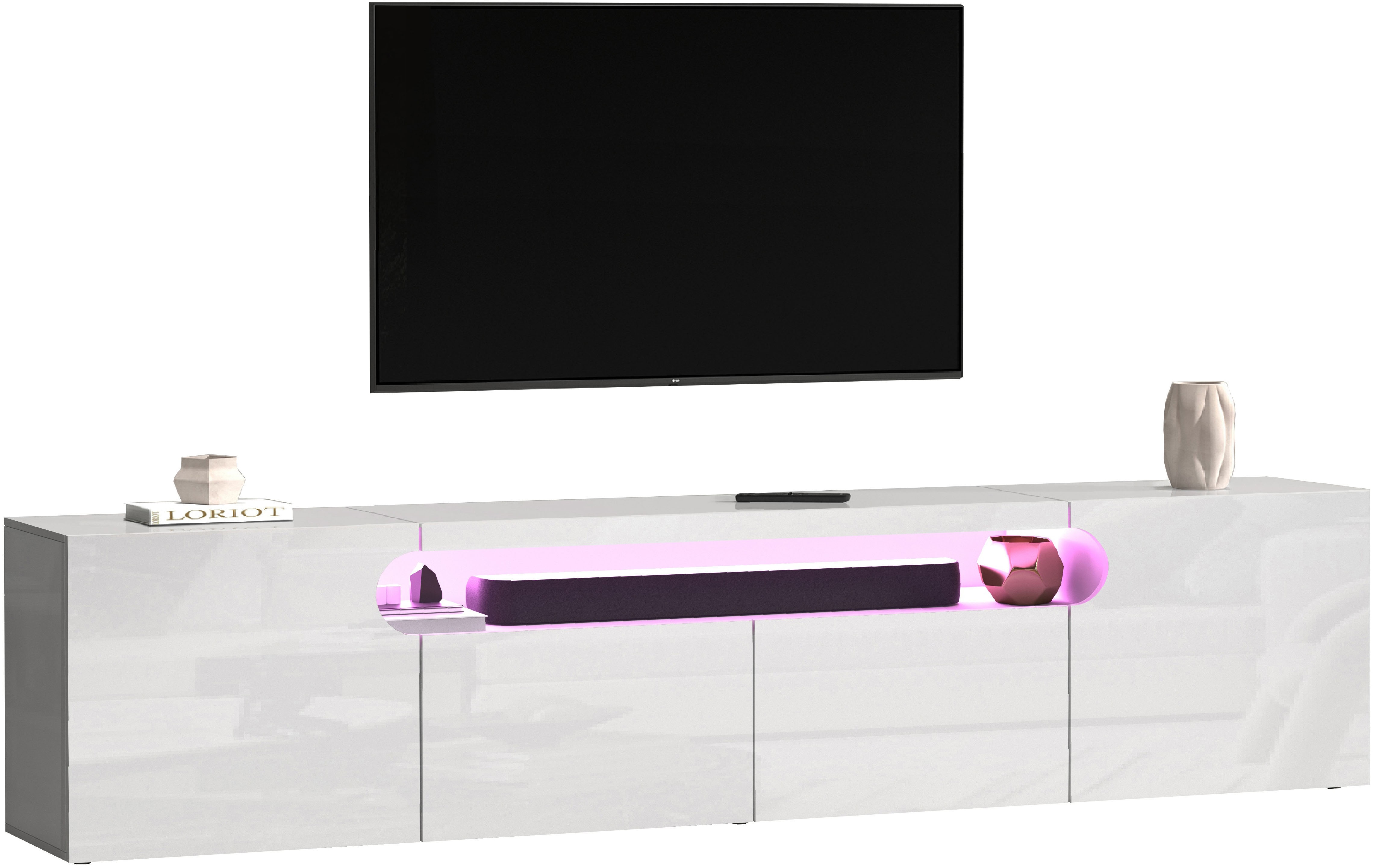 INOSIGN Lowboard "REAL TV-Möbel, 240 cm breit, 40/60 cm hoch, Hochglanz ode günstig online kaufen