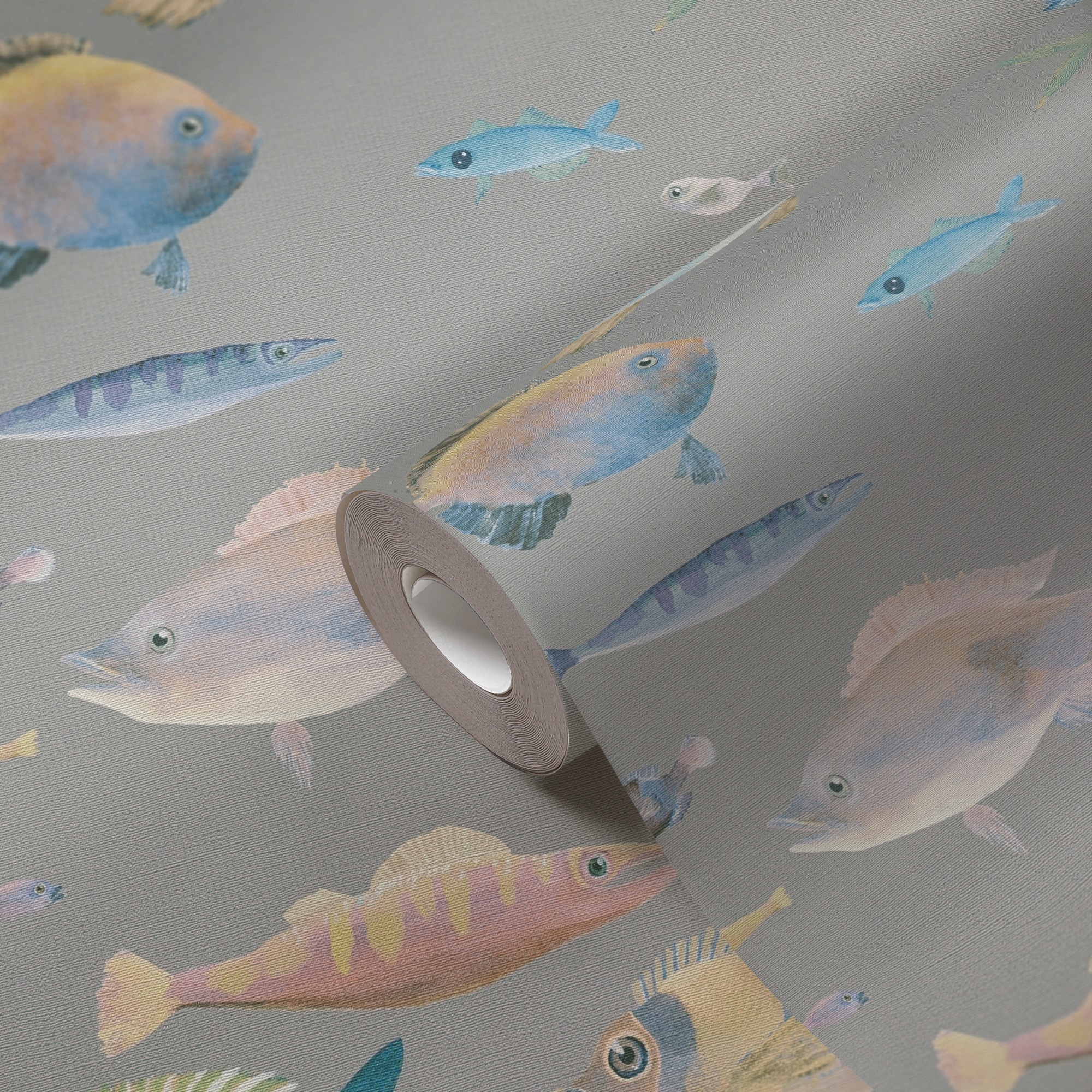 A.S. Création Vliestapete »PintWalls II Tapete mit Fischen Mustertapete mit Tieren Tiere«, matt, Vliestapete Kinderzimmer für Schlafzimmer Küche Wohnzimmer Fische Flur