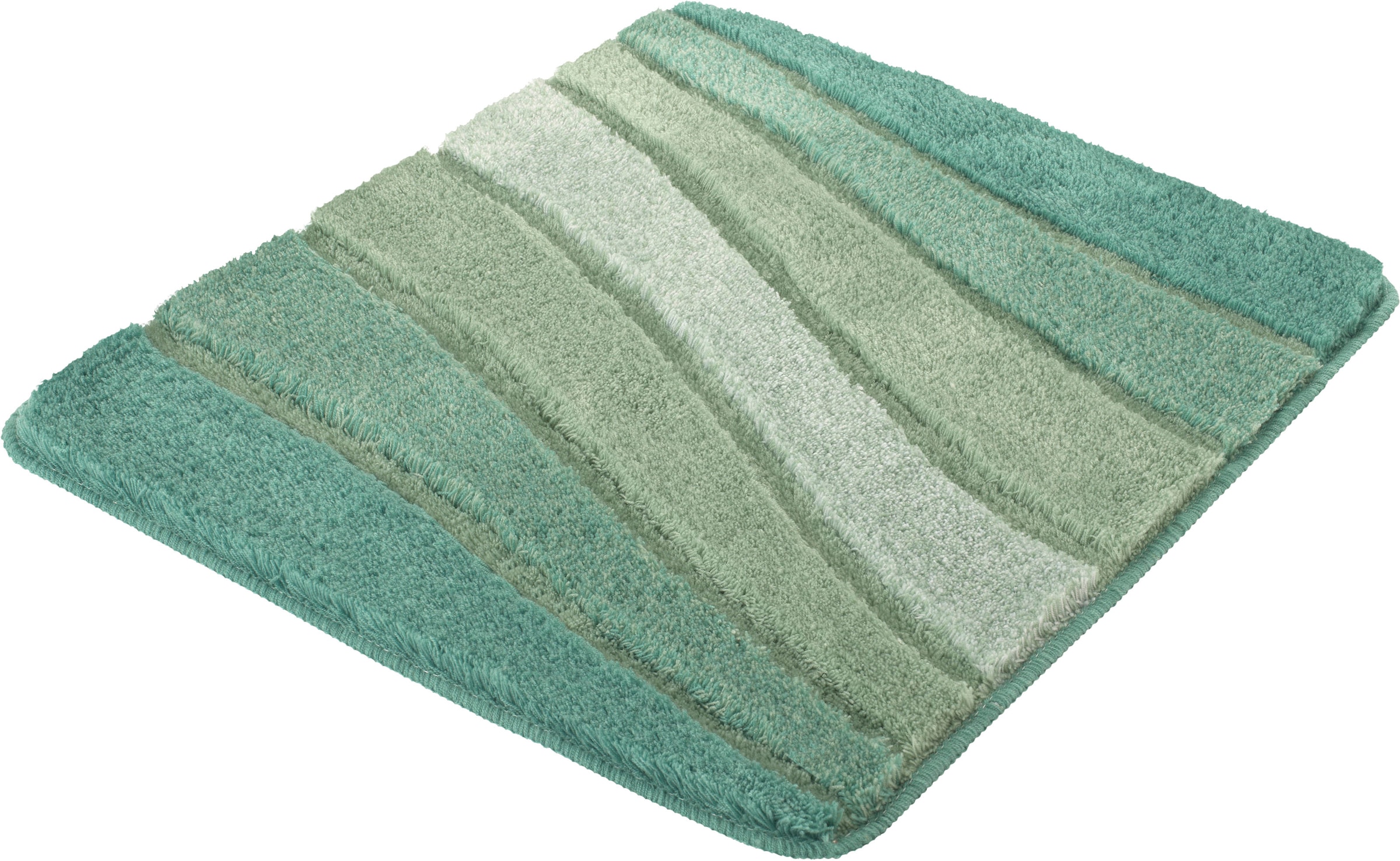 Kleine Wolke Badematte "Ocean, Badvorleger, Badezimmer Teppich" Höhe 21 mm rutschhemmend beschichtet fußbodenheizungsgeeignet Badteppich, Wellen Design, mit Farbverlauf, Hoch-Tief Effekt, waschbar